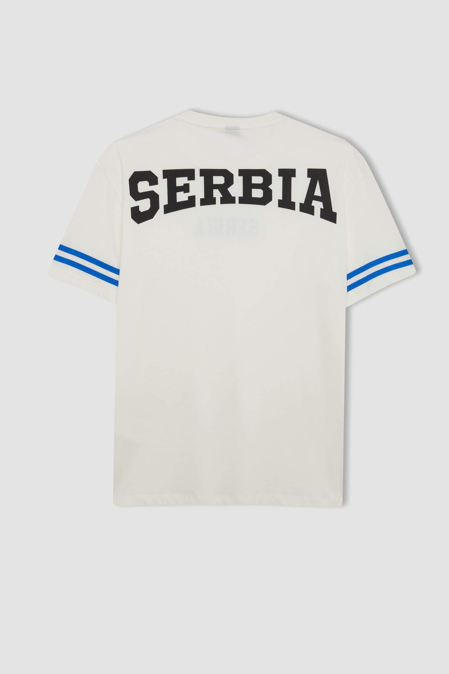 DeFactoFit Standard Fit Collar Printed Sports T-Shirt