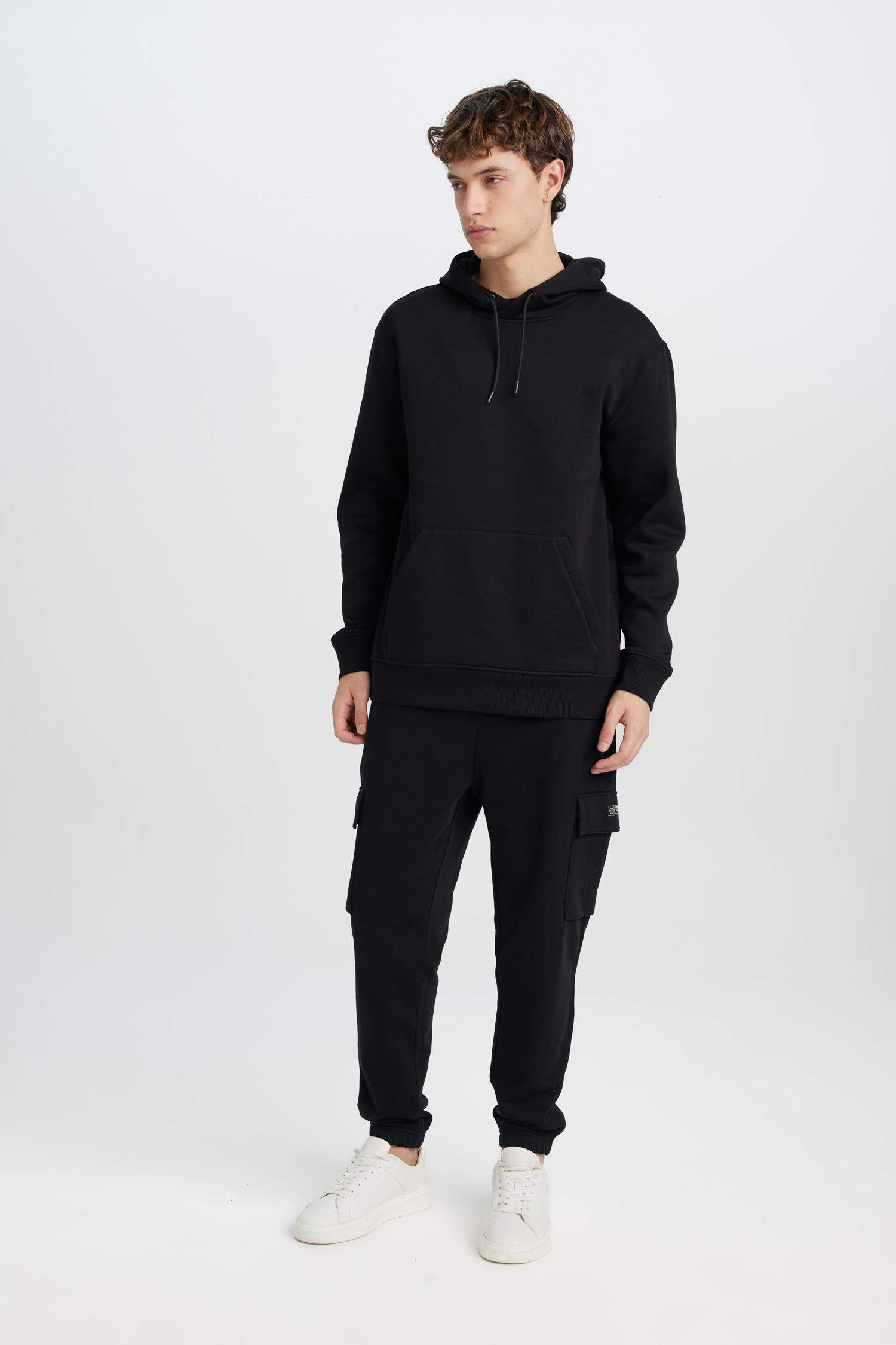 Regular Fit Jogger Eşofman Altı Basic Düz Kargo Cepli Lastikli Paça