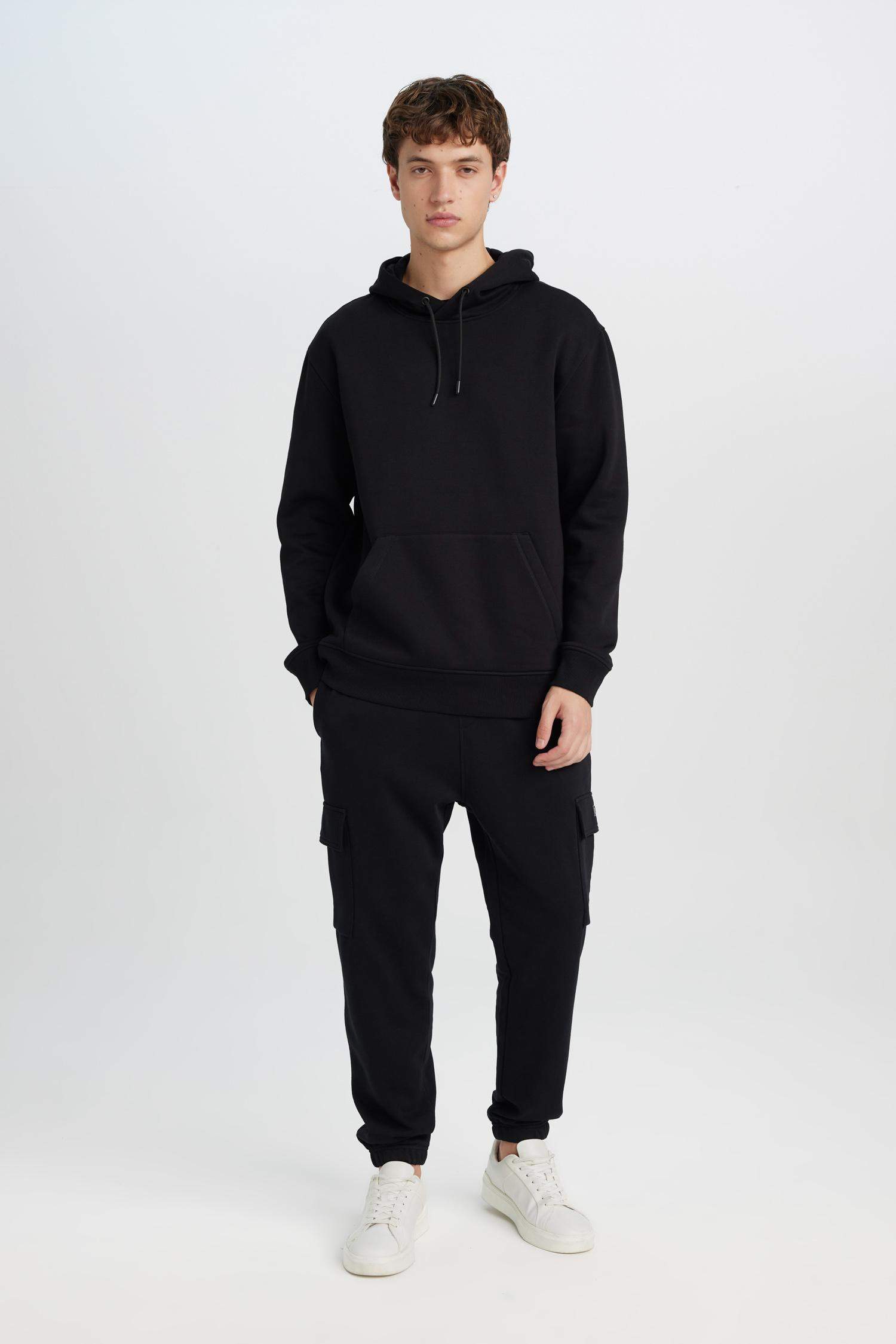 Regular Fit Jogger Eşofman Altı Basic Düz Kargo Cepli Lastikli Paça