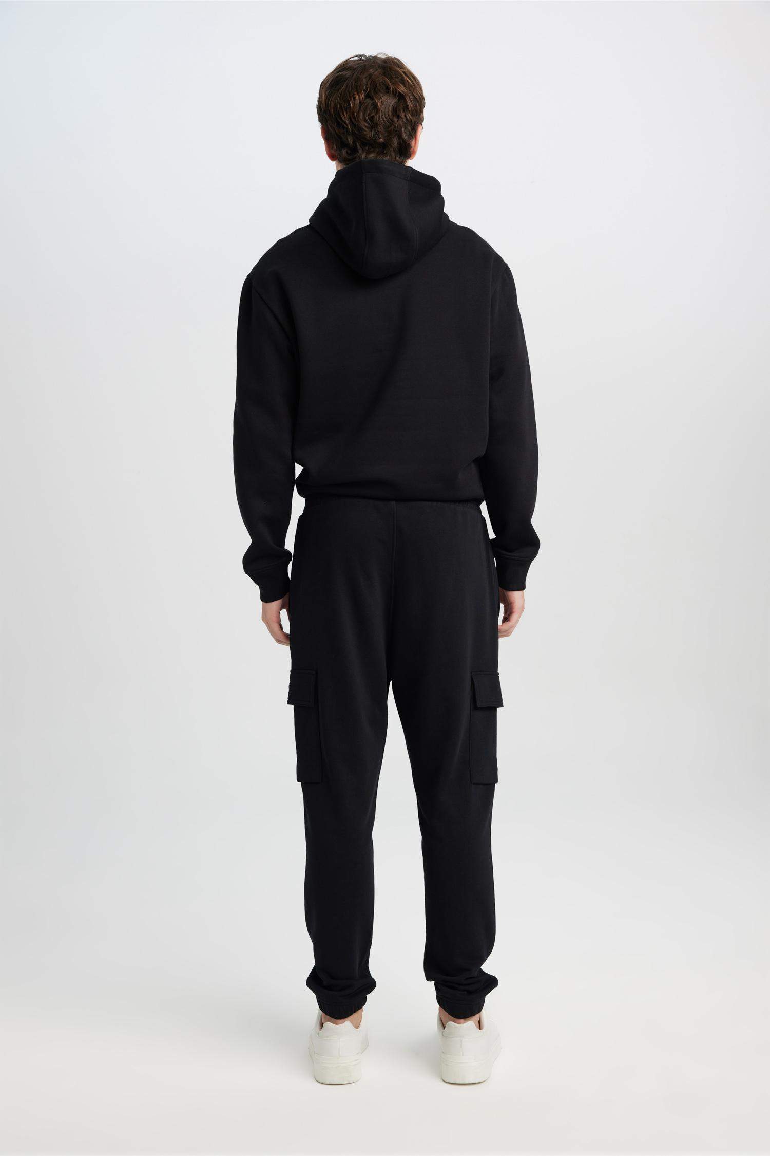 Regular Fit Jogger Eşofman Altı Basic Düz Kargo Cepli Lastikli Paça