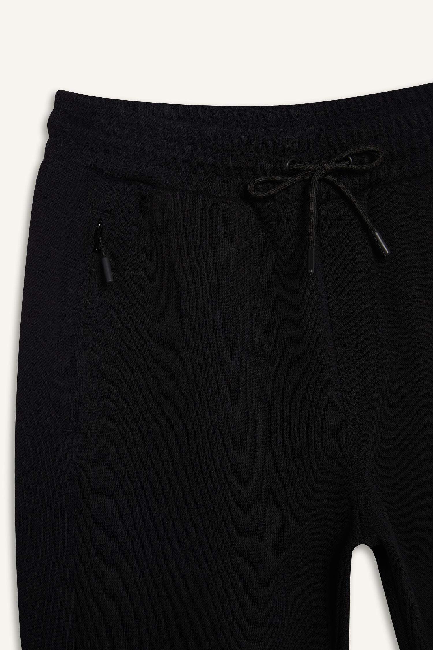 Slim Fit Dar Kesim Fermuar Cepli Pike Eşofman Altı