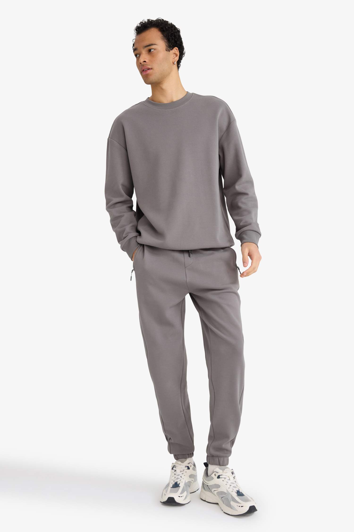 Slim Fit Zippered Pocket Pique Sweatpants