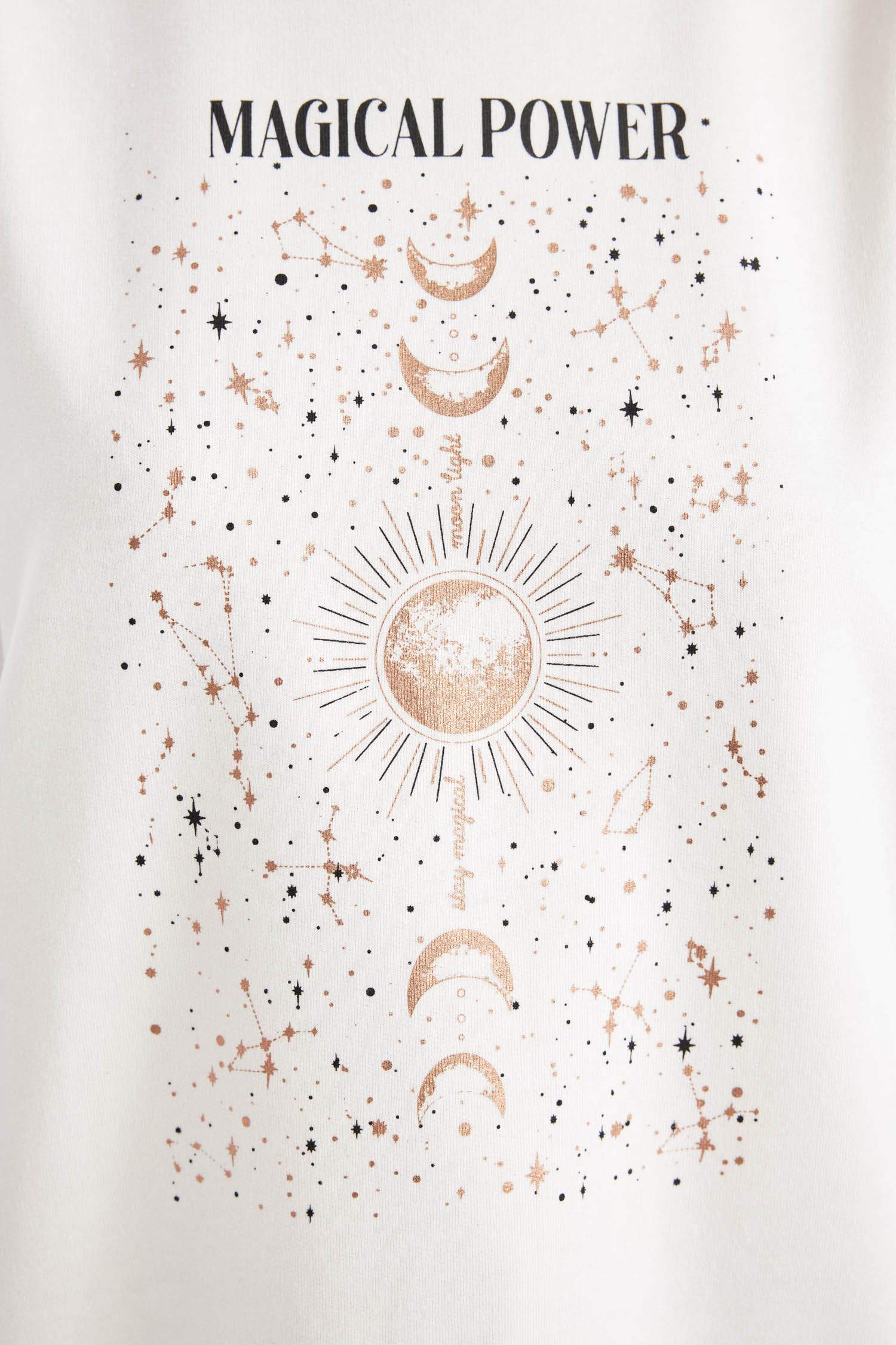 Relax Fit Bisiklet Yaka Baskılı İnce Sweatshirt