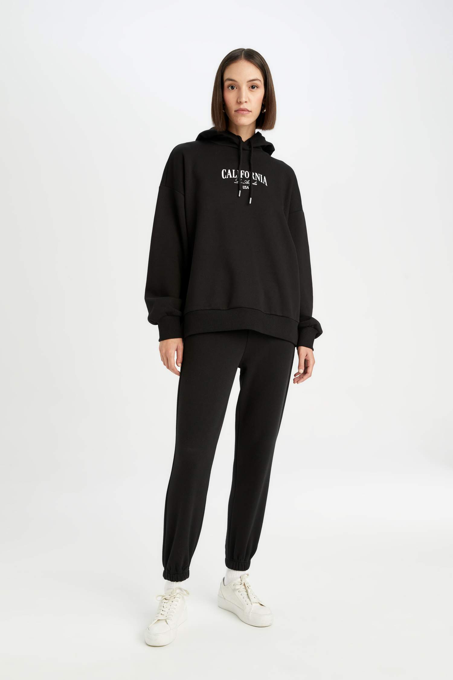 Oversize Fit Wide Fit Hooded Thick Fabric Casual Sweatshirt