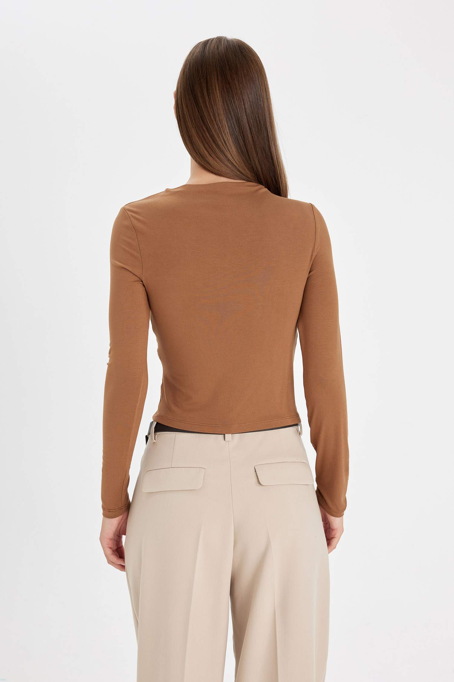 Slim Fit Boat Neck Casual Long Sleeve T-Shirt