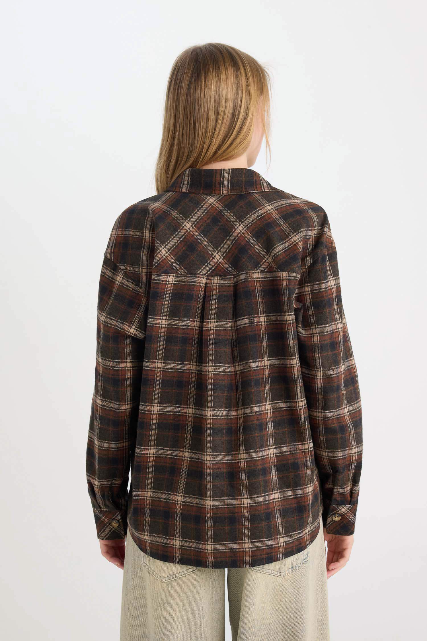 Oversize Fit Plaid Flannel Lumberjack Jacket Shirt