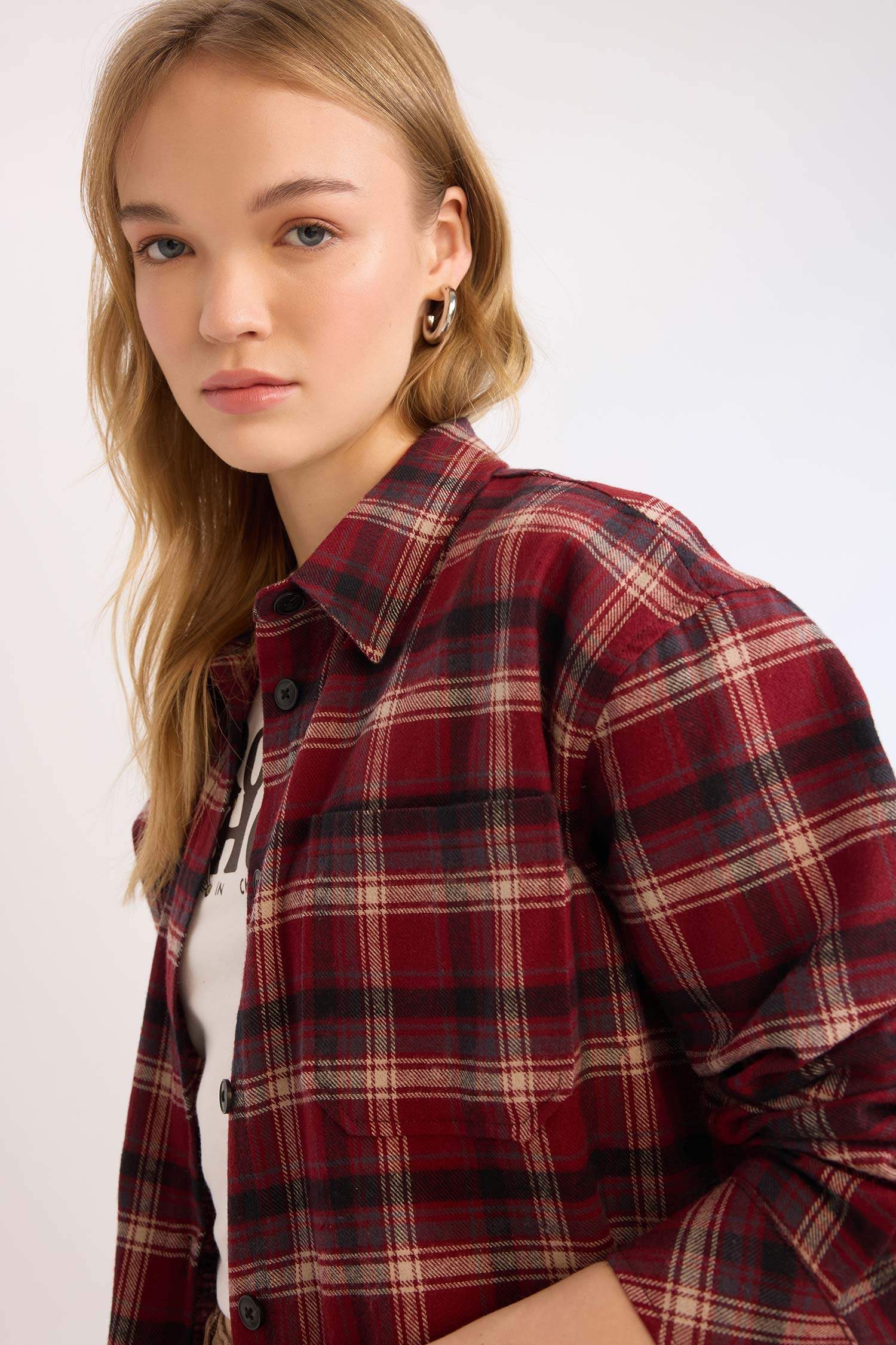 Chemise à carreaux Oversize à manches longues