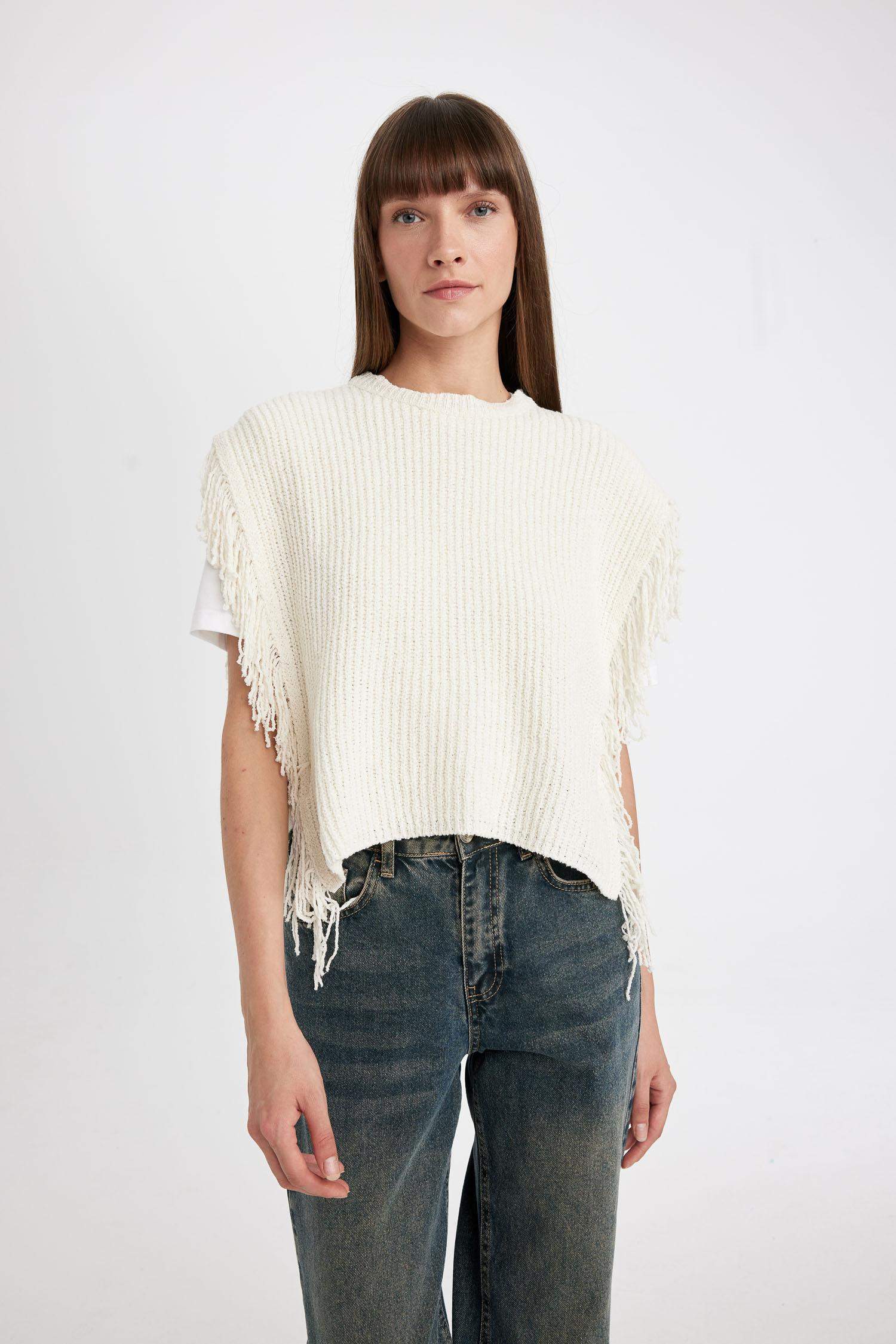 релакс пішімі дөңгелек жаға selanoıke Жилет