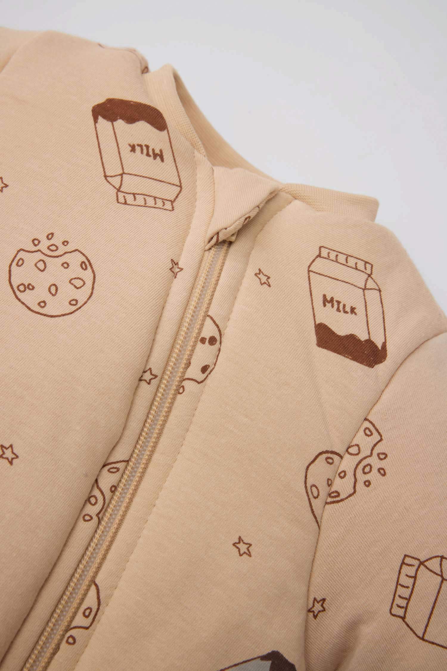 Baby Boy Newborn 2,5 Tog Zippered Patterned Cotton Sleeping Jumpsuit