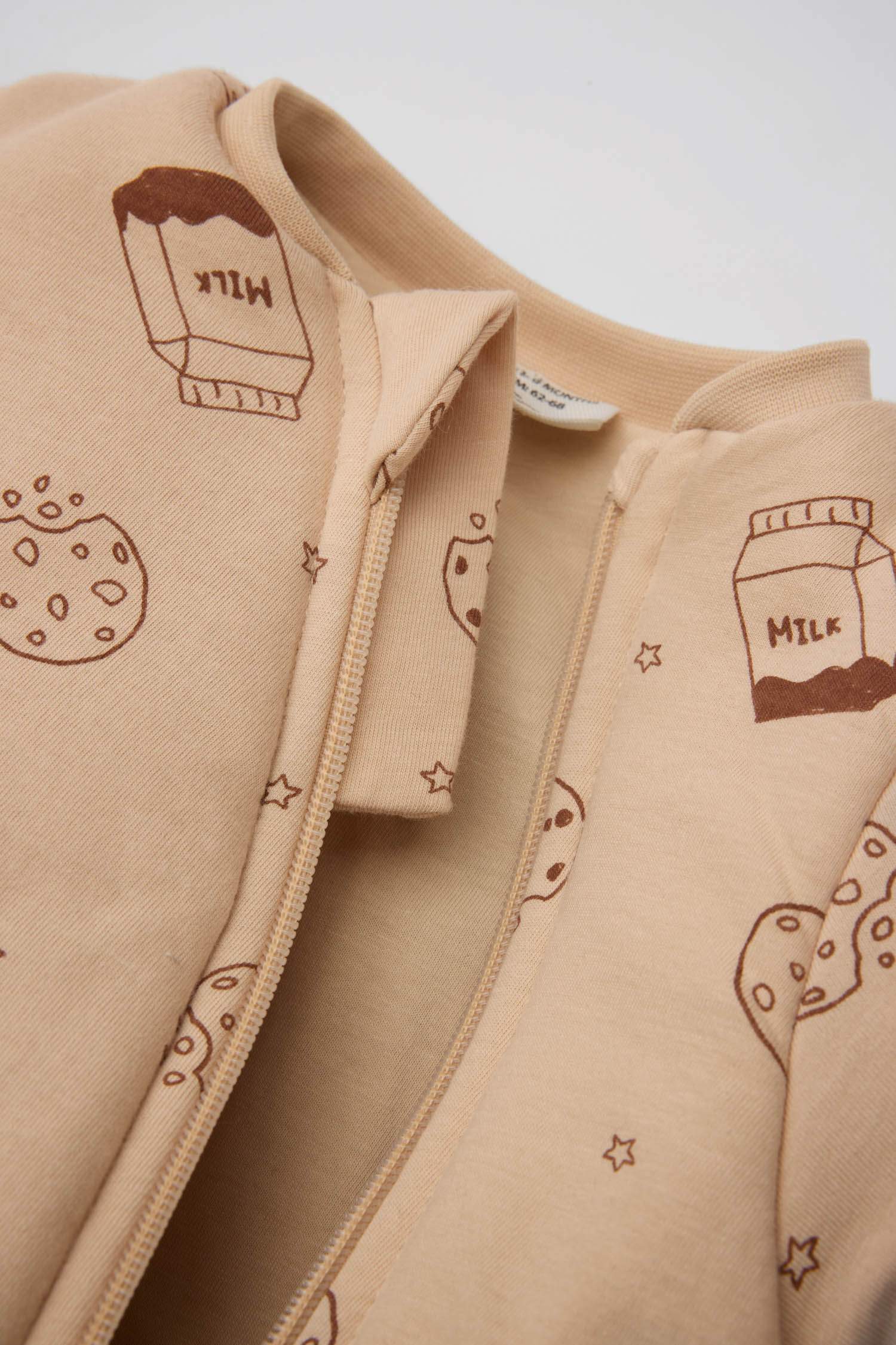 Baby Boy Newborn 2,5 Tog Zippered Patterned Cotton Sleeping Jumpsuit