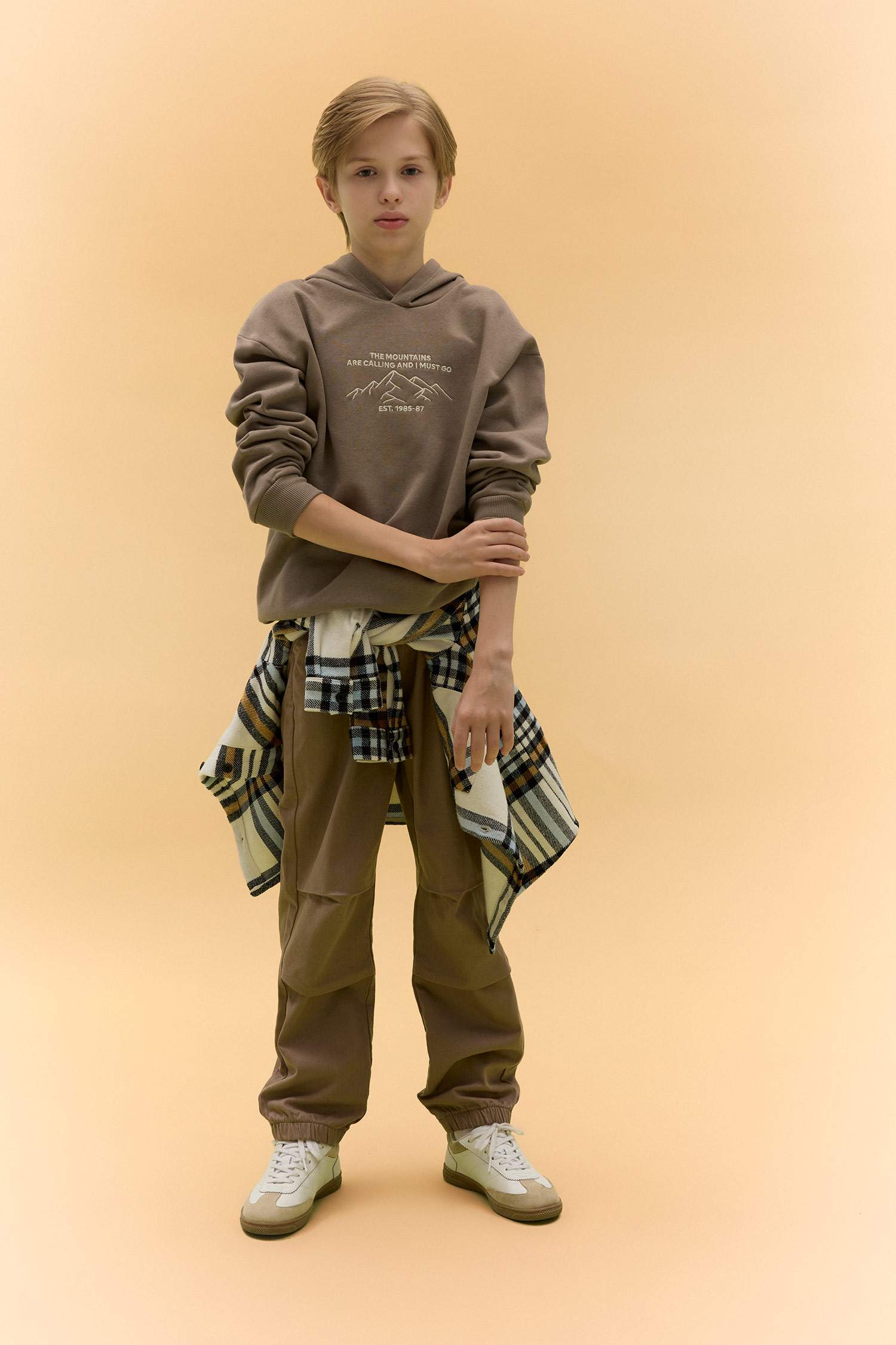 Erkek Çocuk Oversize Geniş Kalıp Baskılı Kapüşonlu Sweatshirt