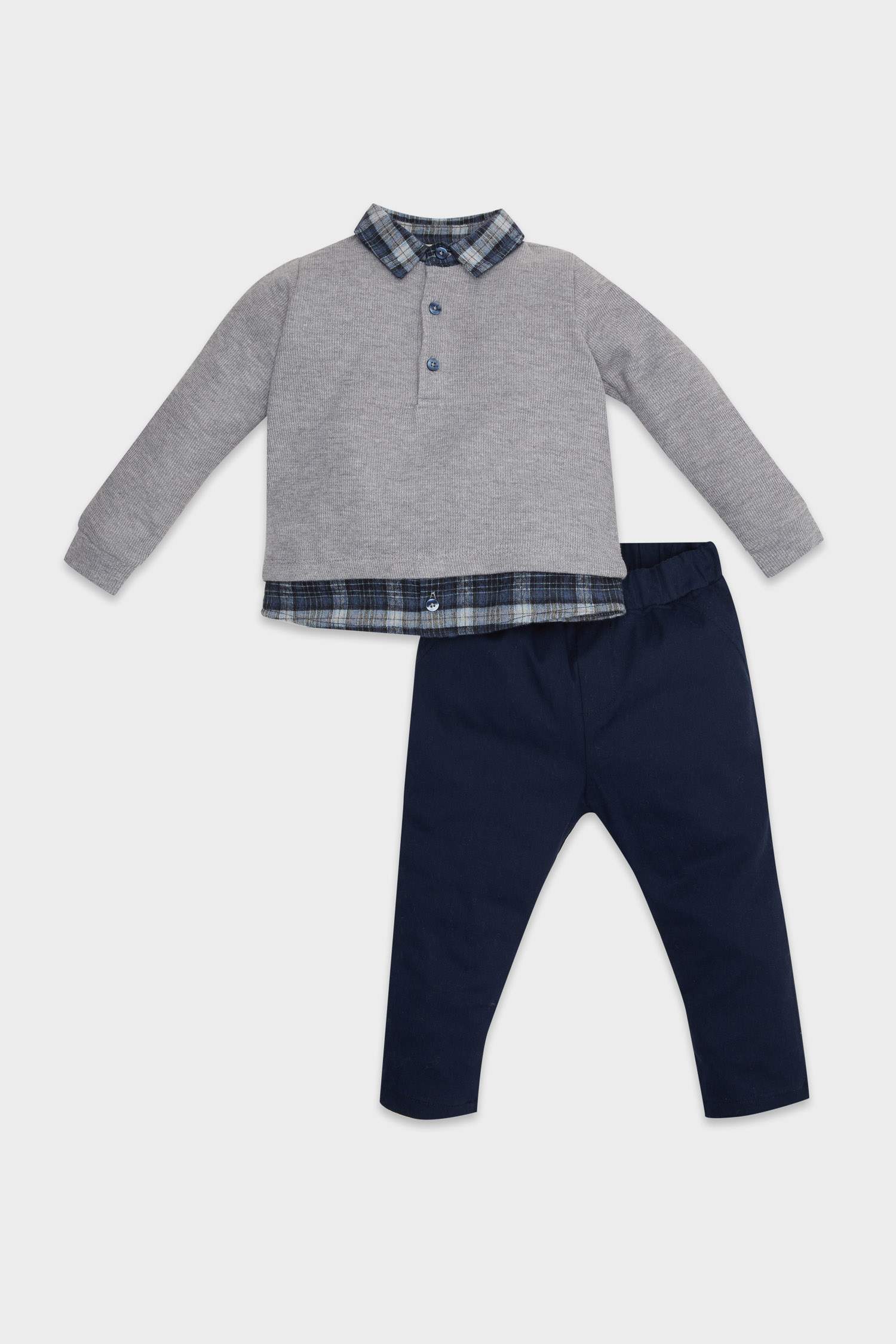 Ensemble de 2 pièces avec Top à Col de chemise pour BéBé Garçon