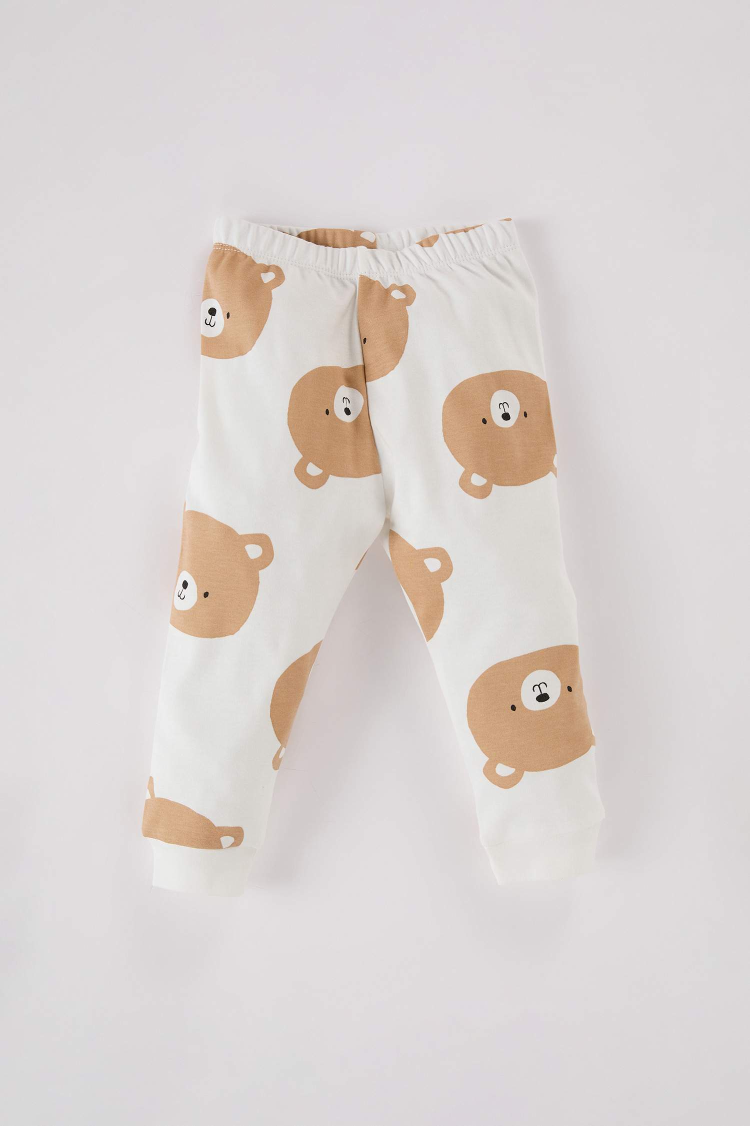 Baby Boy Bear Patterned Top Bottom 2 Piece Pajama Set