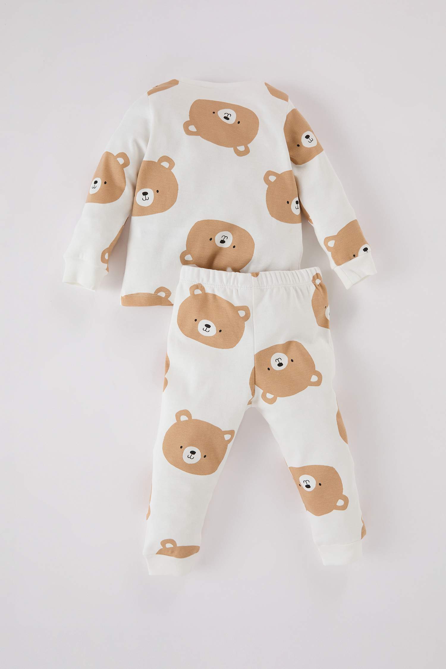 Baby Boy Bear Patterned Top Bottom 2 Piece Pajama Set