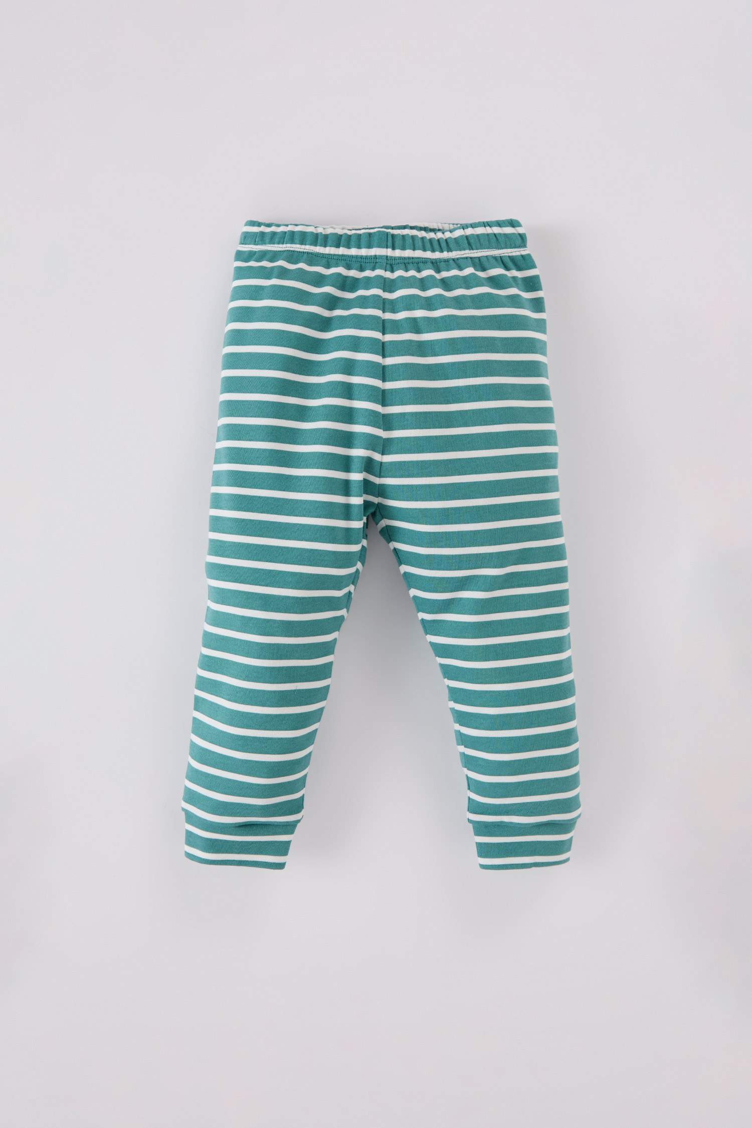 Erkek Bebek Pijama Takımı Araç Baskılı Çizgili Uzun Kollu Üst Uzun Alt 