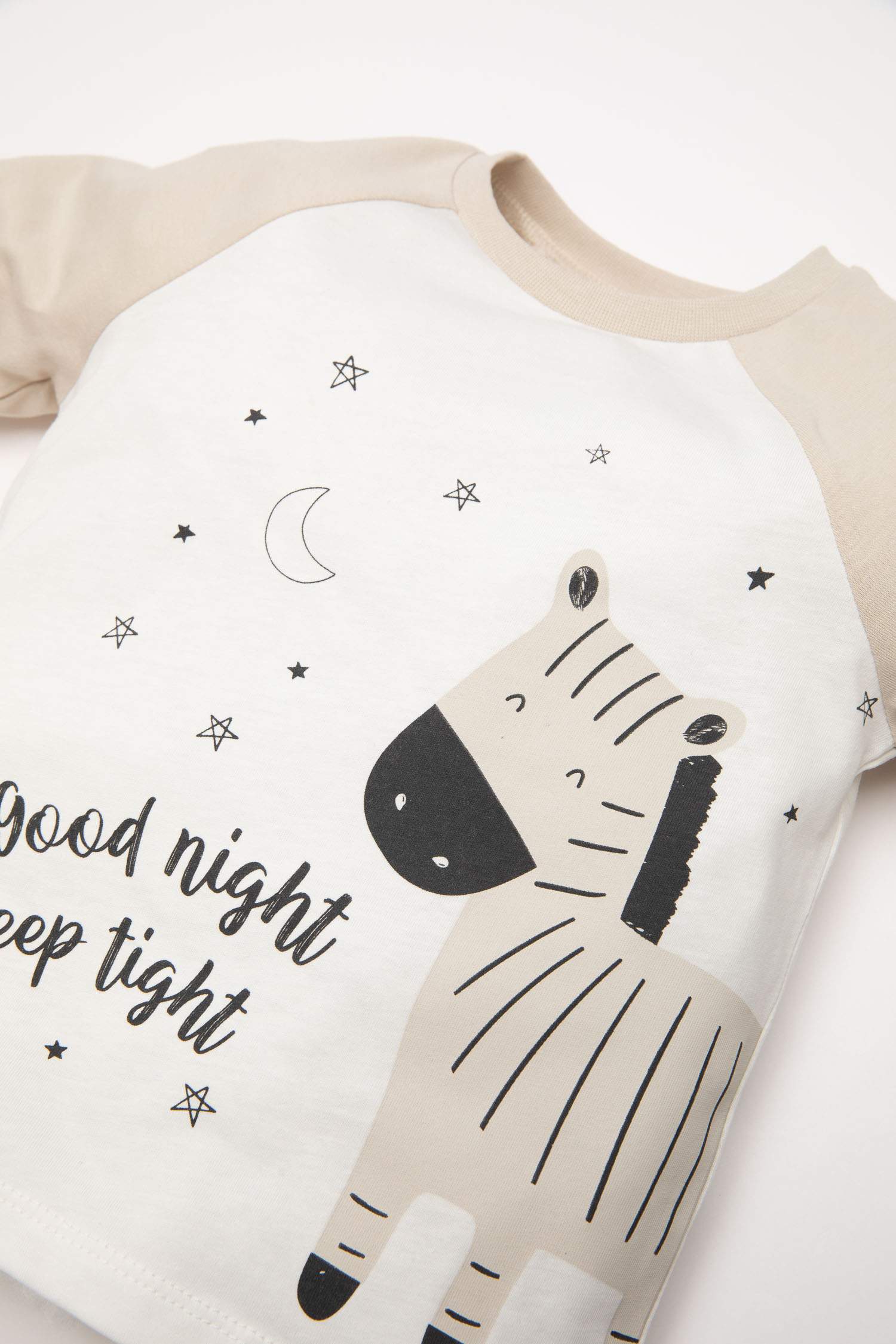 Baby Boy Zebra Printed Combed Cotton 2 Piece Pajama Set