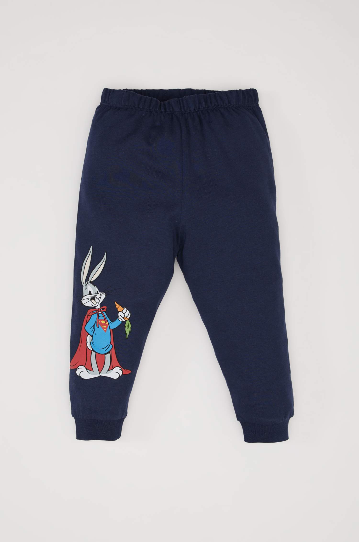 Erkek Bebek Looney Tunes Pijama Takımı Penye Uzun Kollu Üst Beli Lastikli Uzun Alt