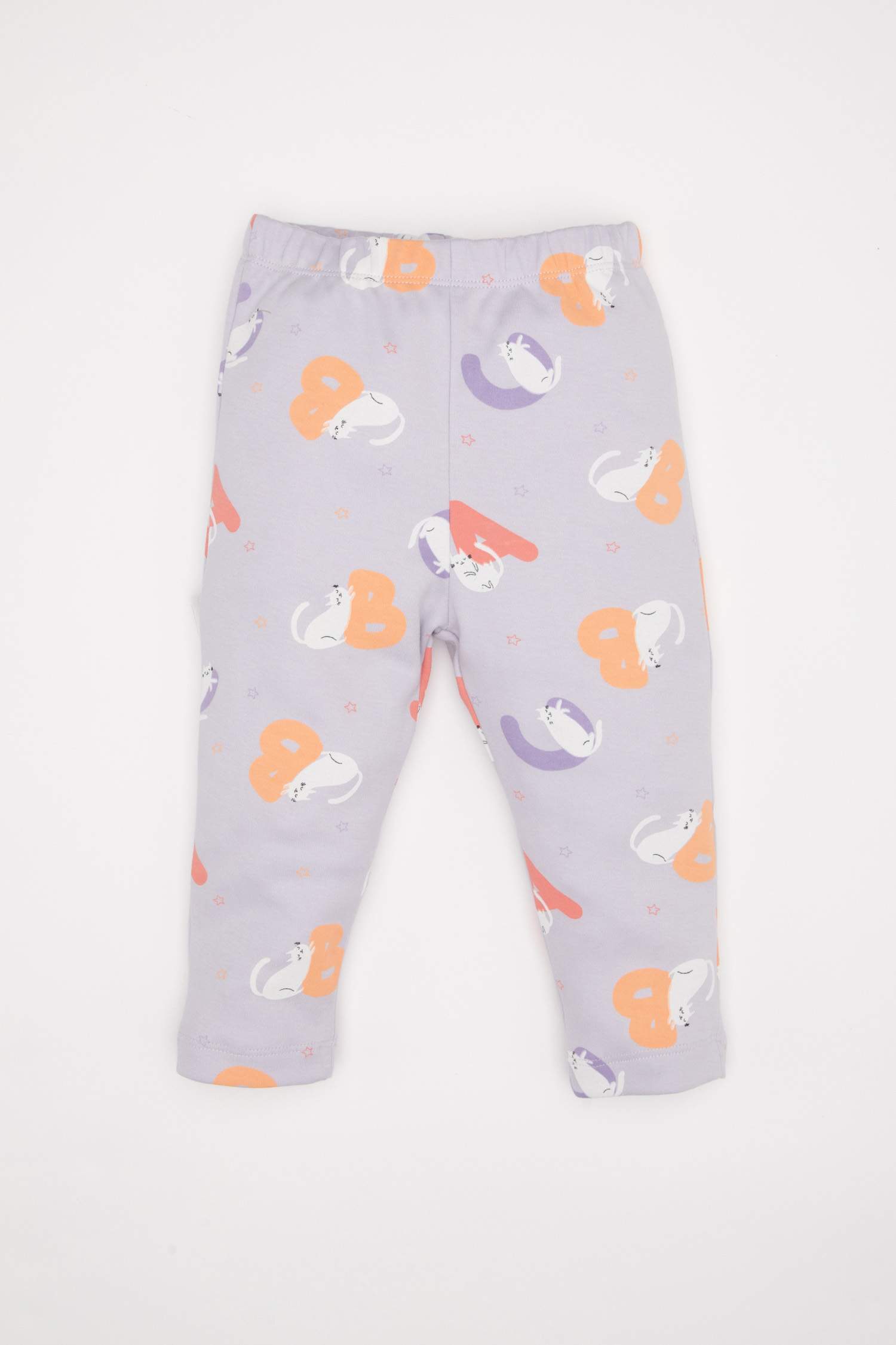 Kız Bebek Pijama Takımı Desenli Uzun Kollu Üst Beli Lastikli Uzun Alt