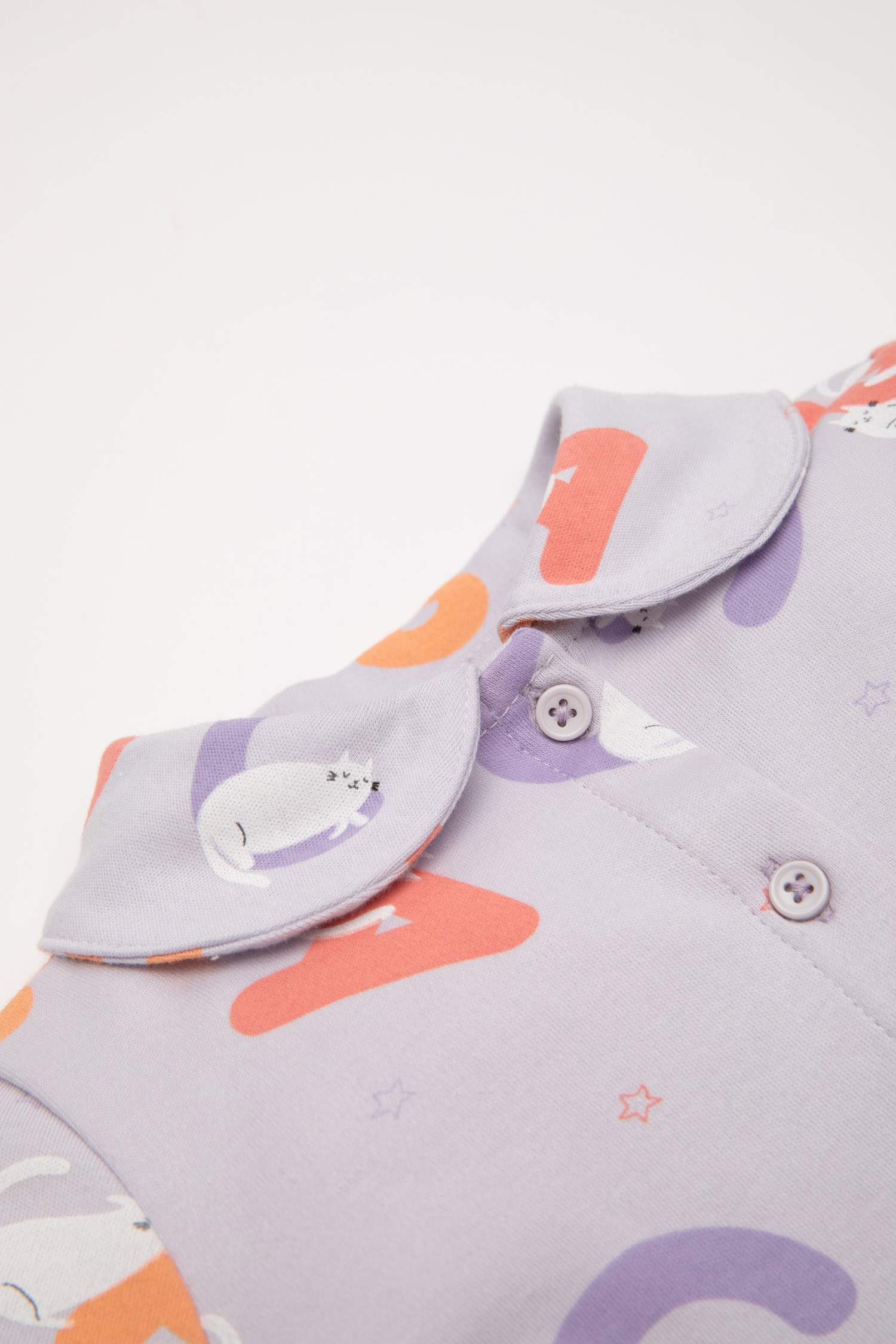 Kız Bebek Pijama Takımı Desenli Uzun Kollu Üst Beli Lastikli Uzun Alt