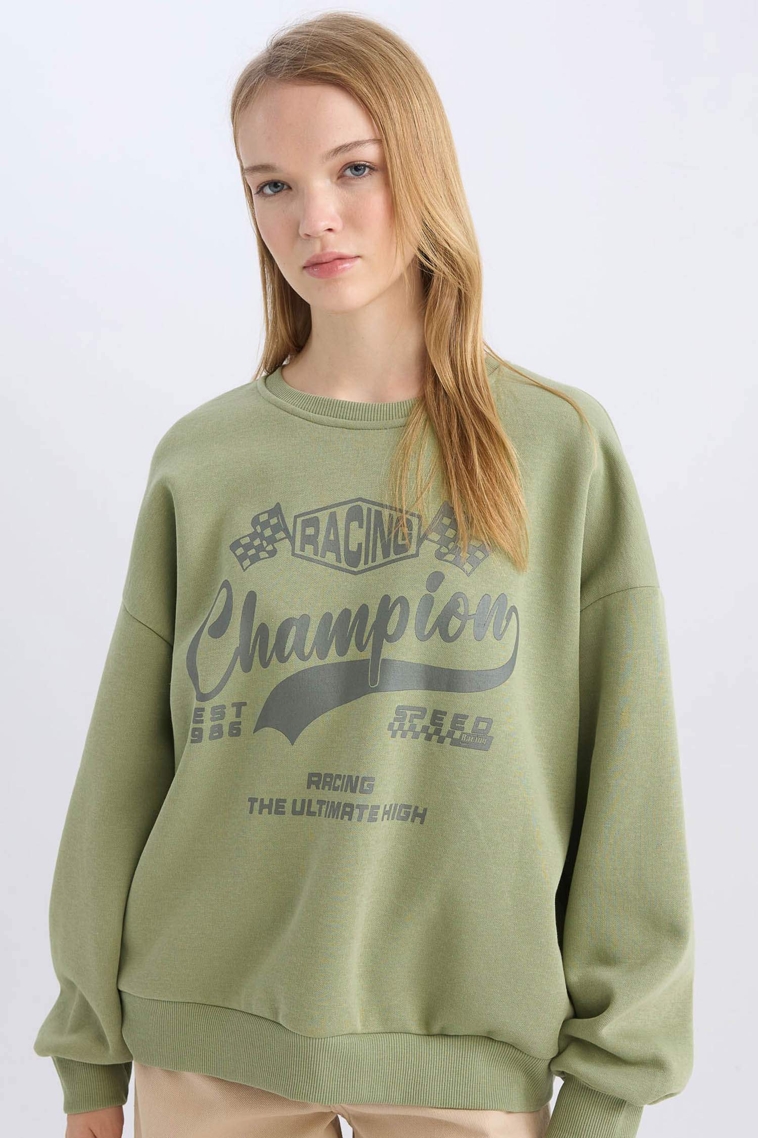 Coool үлкен пішім үлкен дөңгелек жаға Свитер