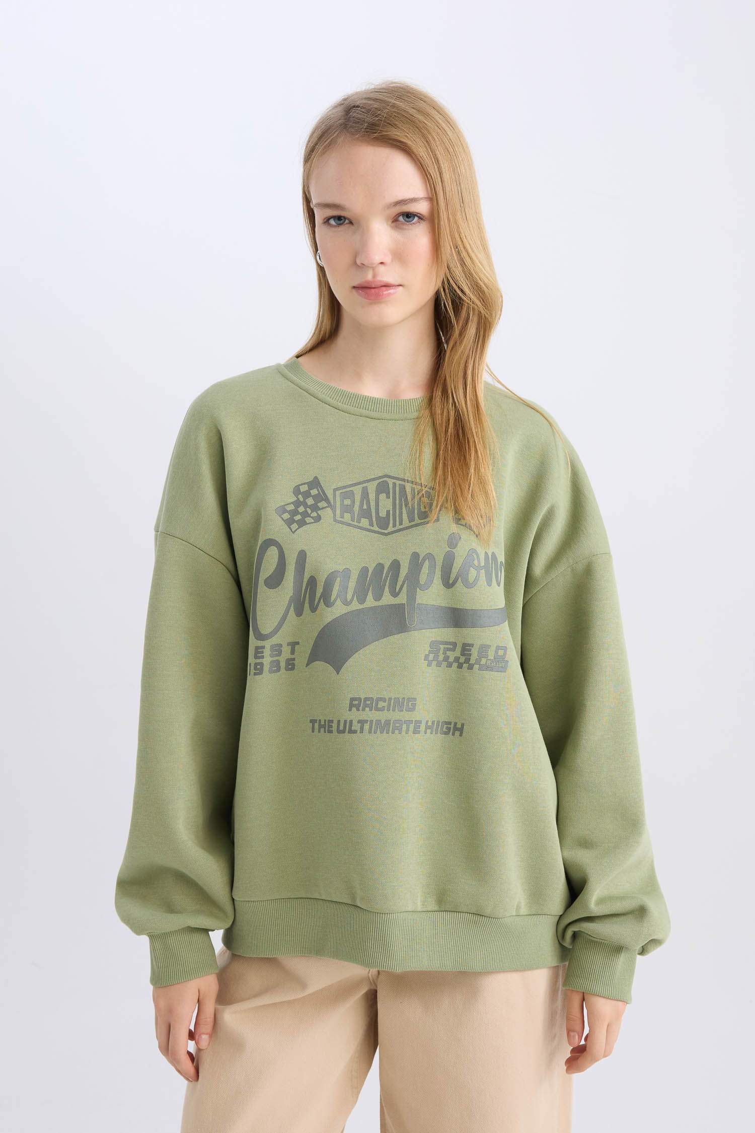 Coool үлкен пішім үлкен дөңгелек жаға Свитер