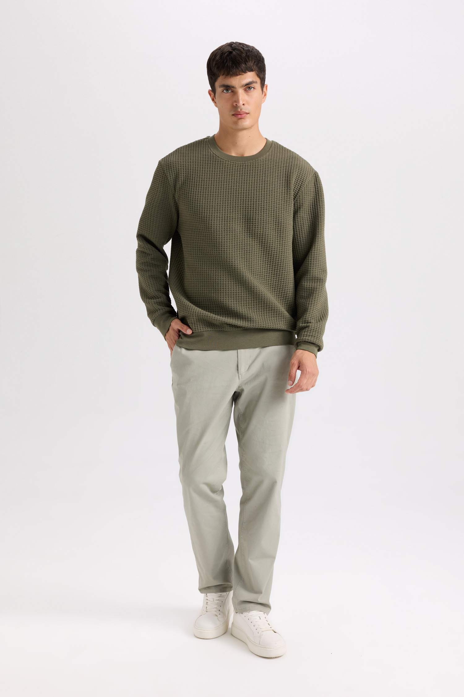 қалыпты пішім дөңгелек жаға Свитер