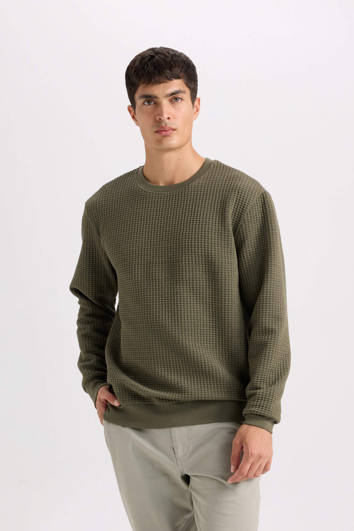 қалыпты пішім дөңгелек жаға Свитер