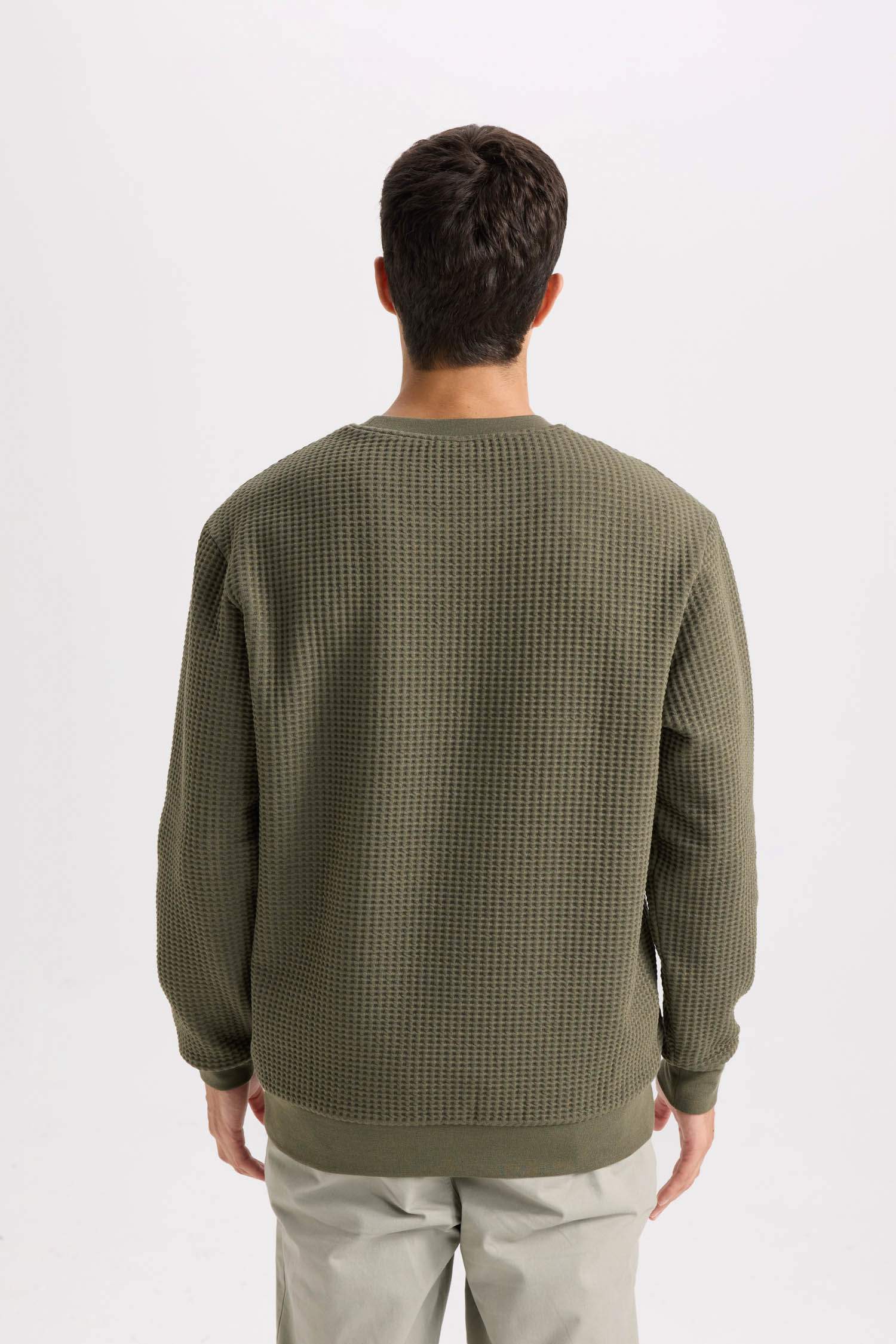 қалыпты пішім дөңгелек жаға Свитер