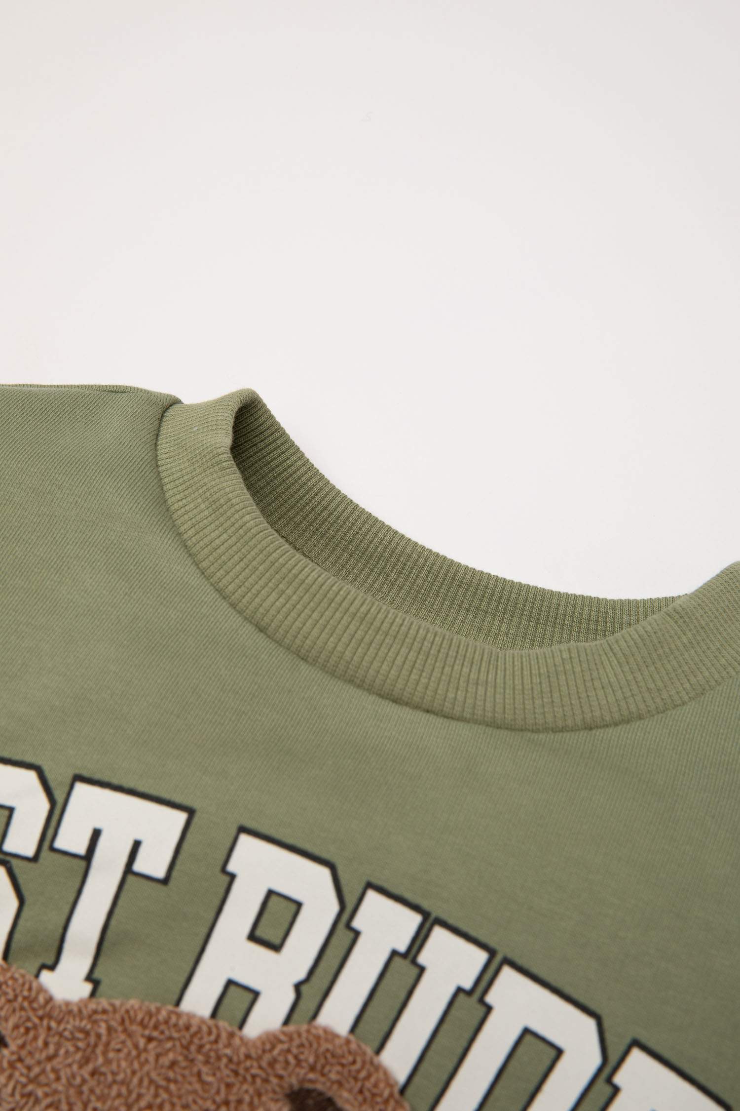 Baby Boy Teddy Bear Printed Sweatshirt Pants 2 Piece Set