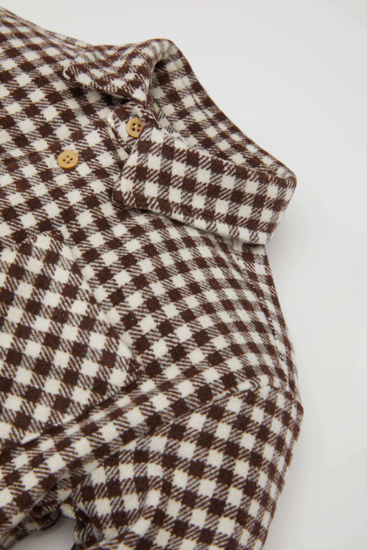 Erkek Bebek 2'li Takım Kareli Uzun Kollu Gömlek Kargo Cepli Alt