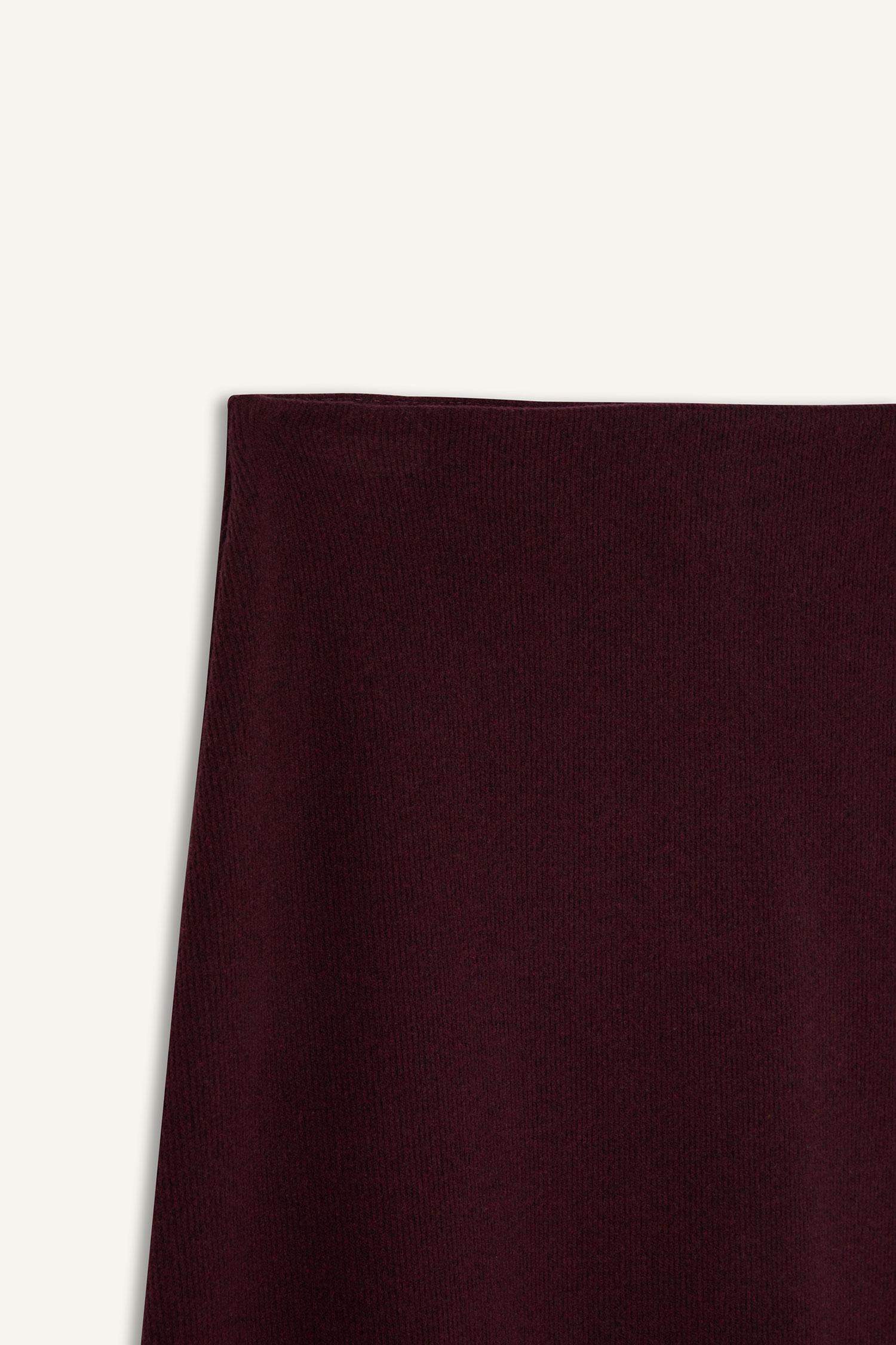 A Kesim Beli Lastikli Basic Düz Normal Bel Maxi Etek