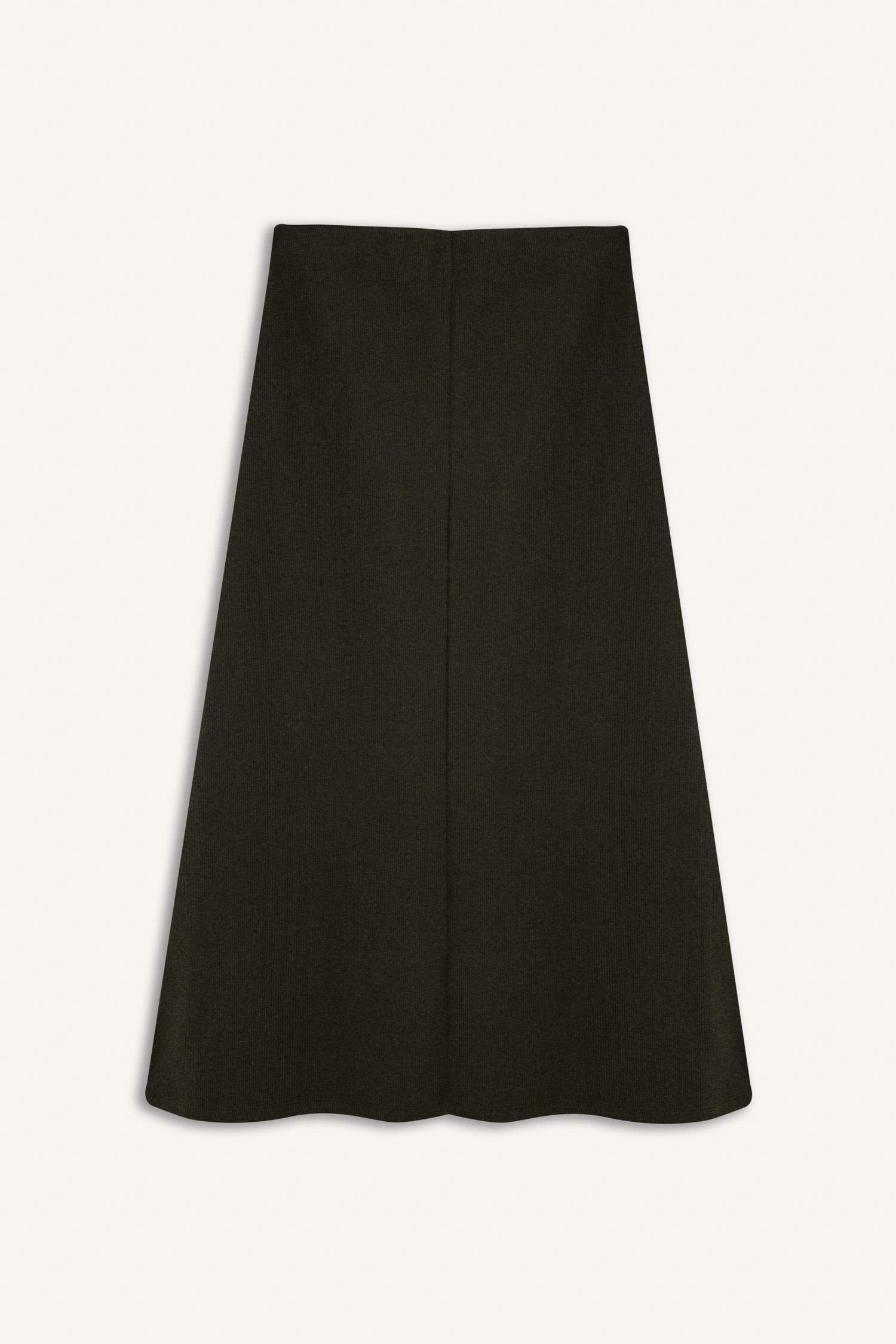 A Kesim Beli Lastikli Basic Düz Normal Bel Maxi Etek