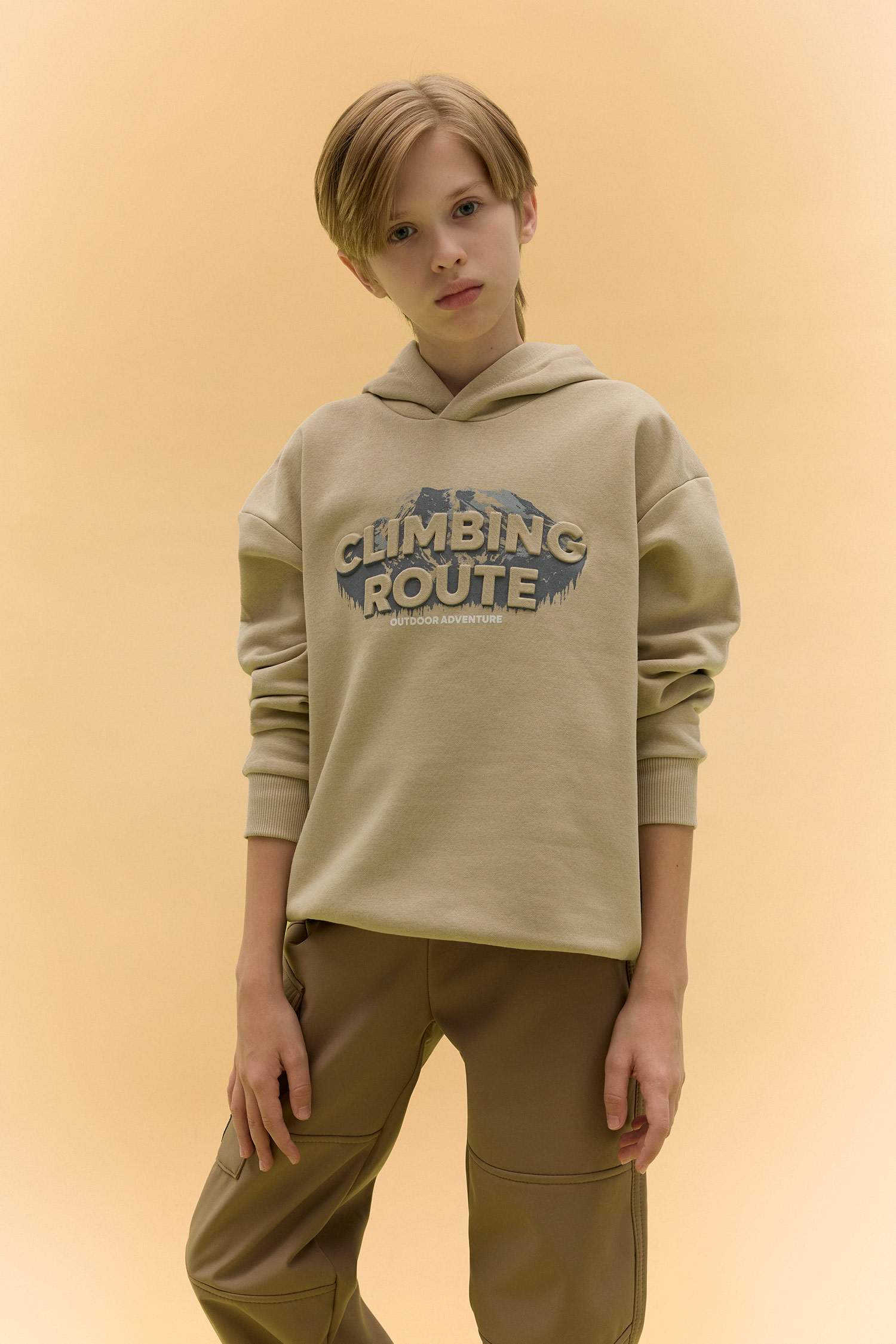 Erkek Çocuk Oversize Geniş Kalıp Kapüşonlu Baskılı Sweatshirt