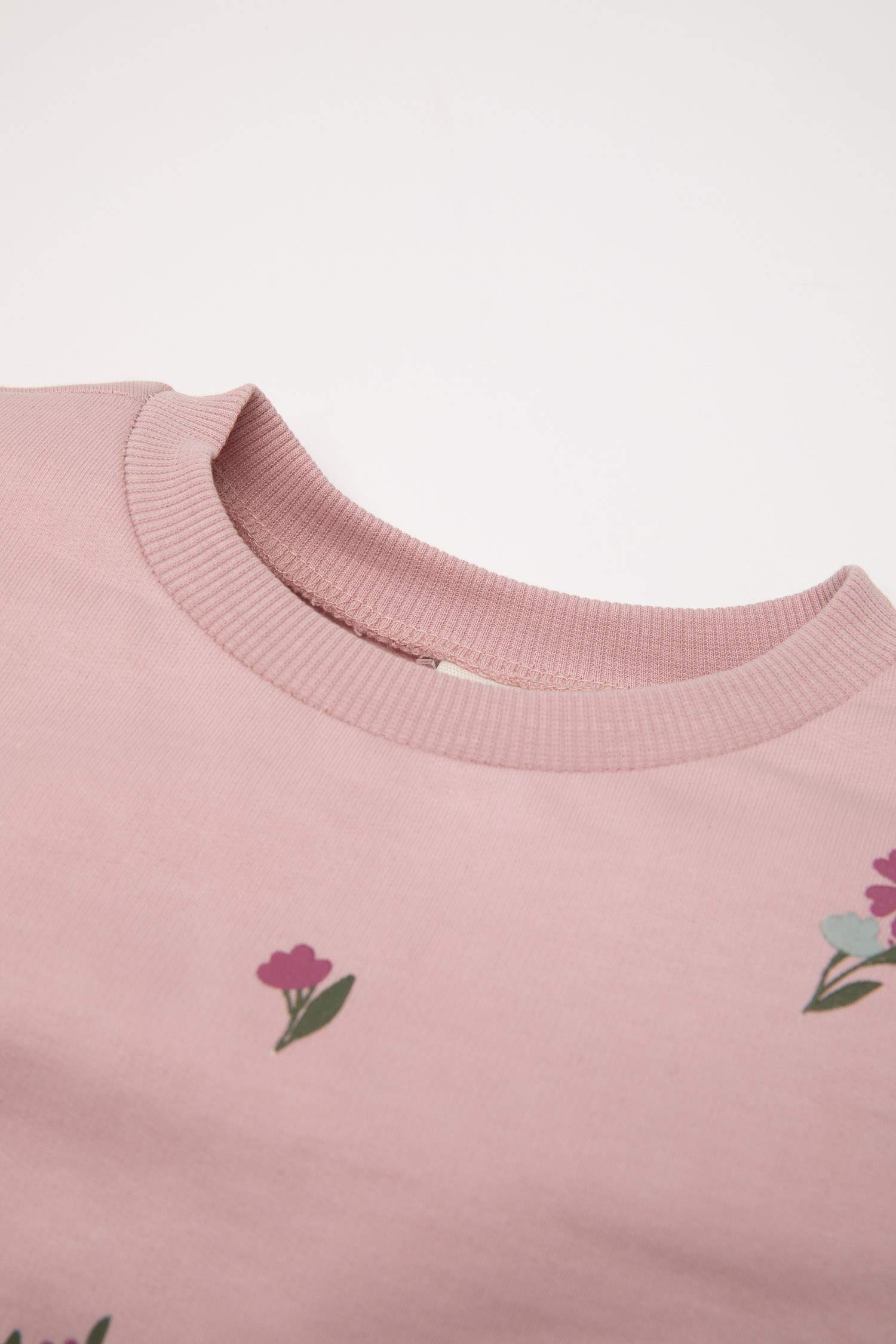 Kız Bebek 2'li Takım Çiçekli Sweatshirt Tayt