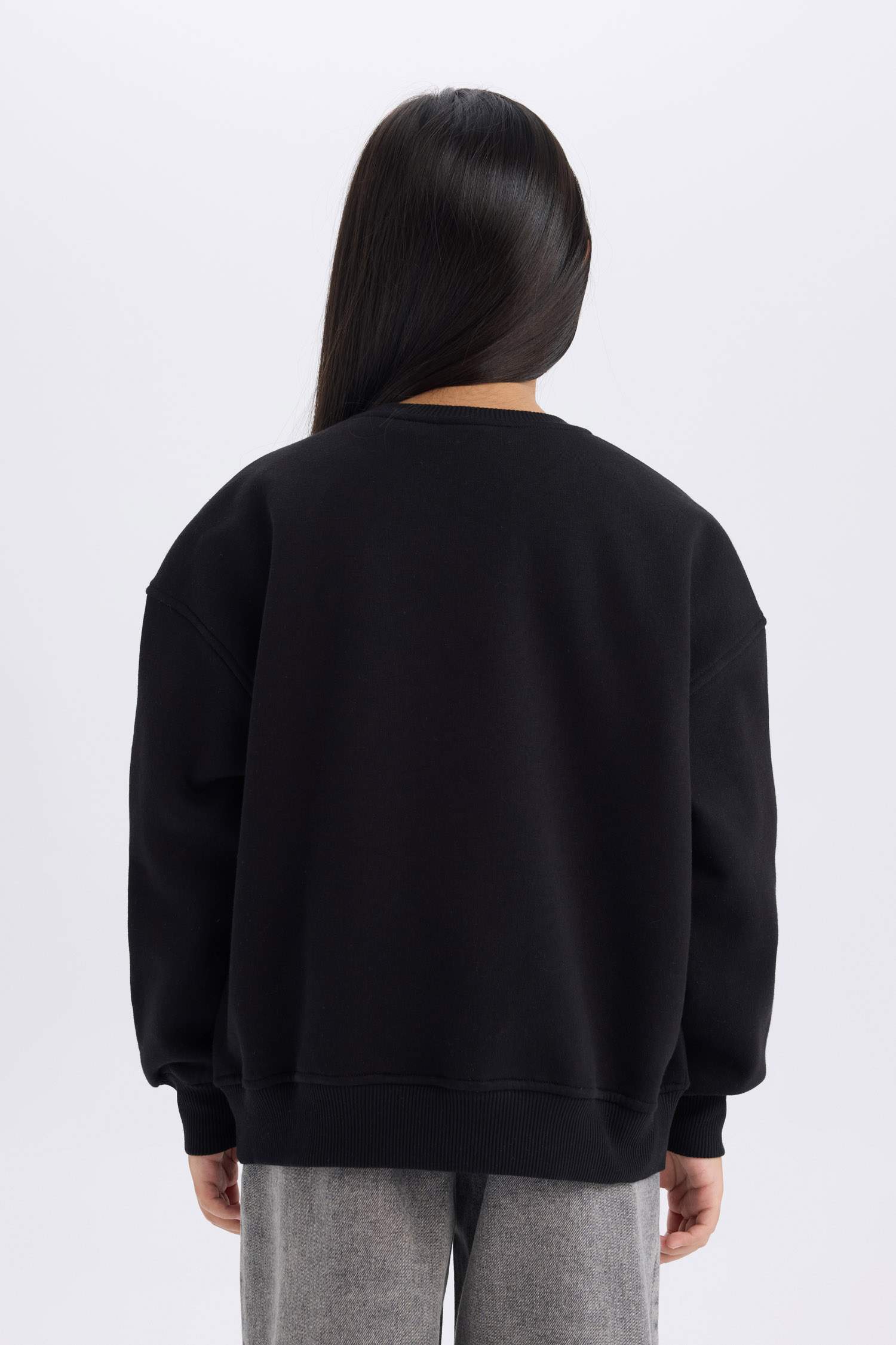 سويت شيرت بناتي اوفر سايز ببطانة ناعمة وطبعة كريسماس