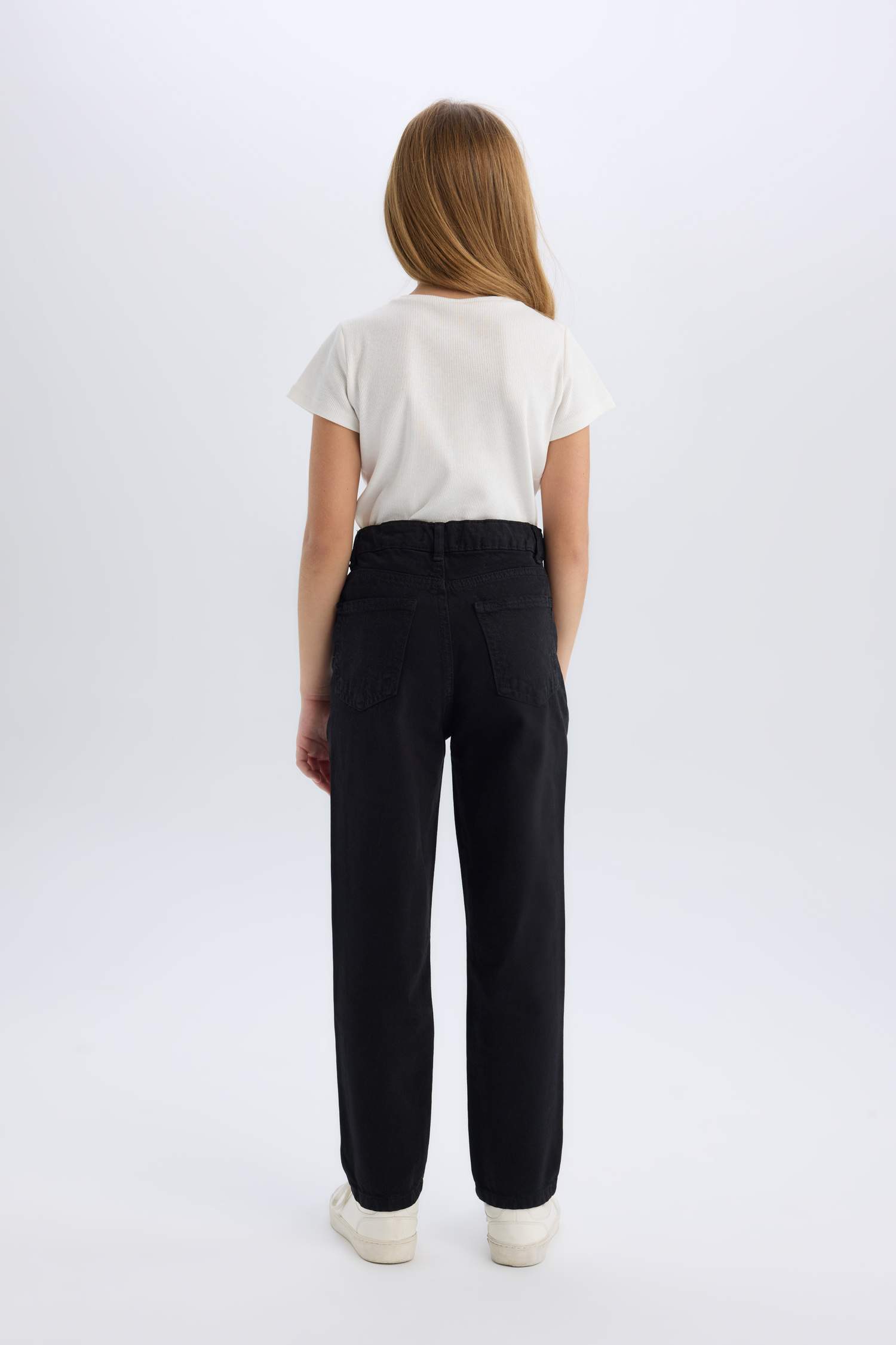 Kız Çocuk Mom Fit Standart Paça Jean Pantolon