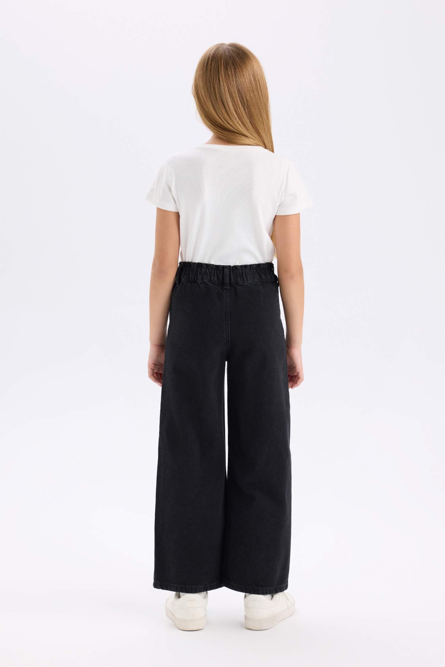 Kız Çocuk Wide Leg Kargo Geniş Bol Paça Jean Pantolon