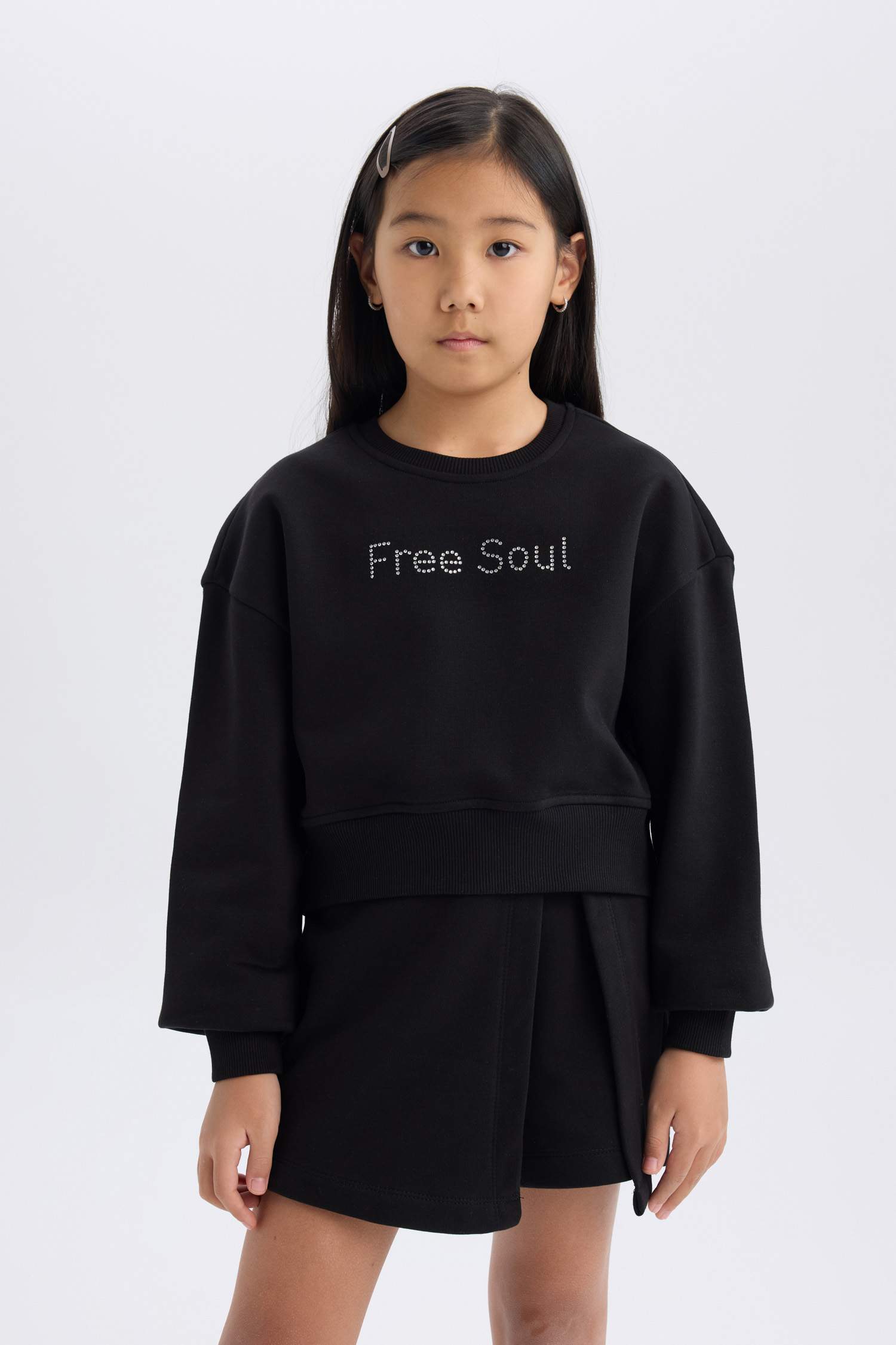 Girl Printed Sweatshirt Skirt 2 Piece Set