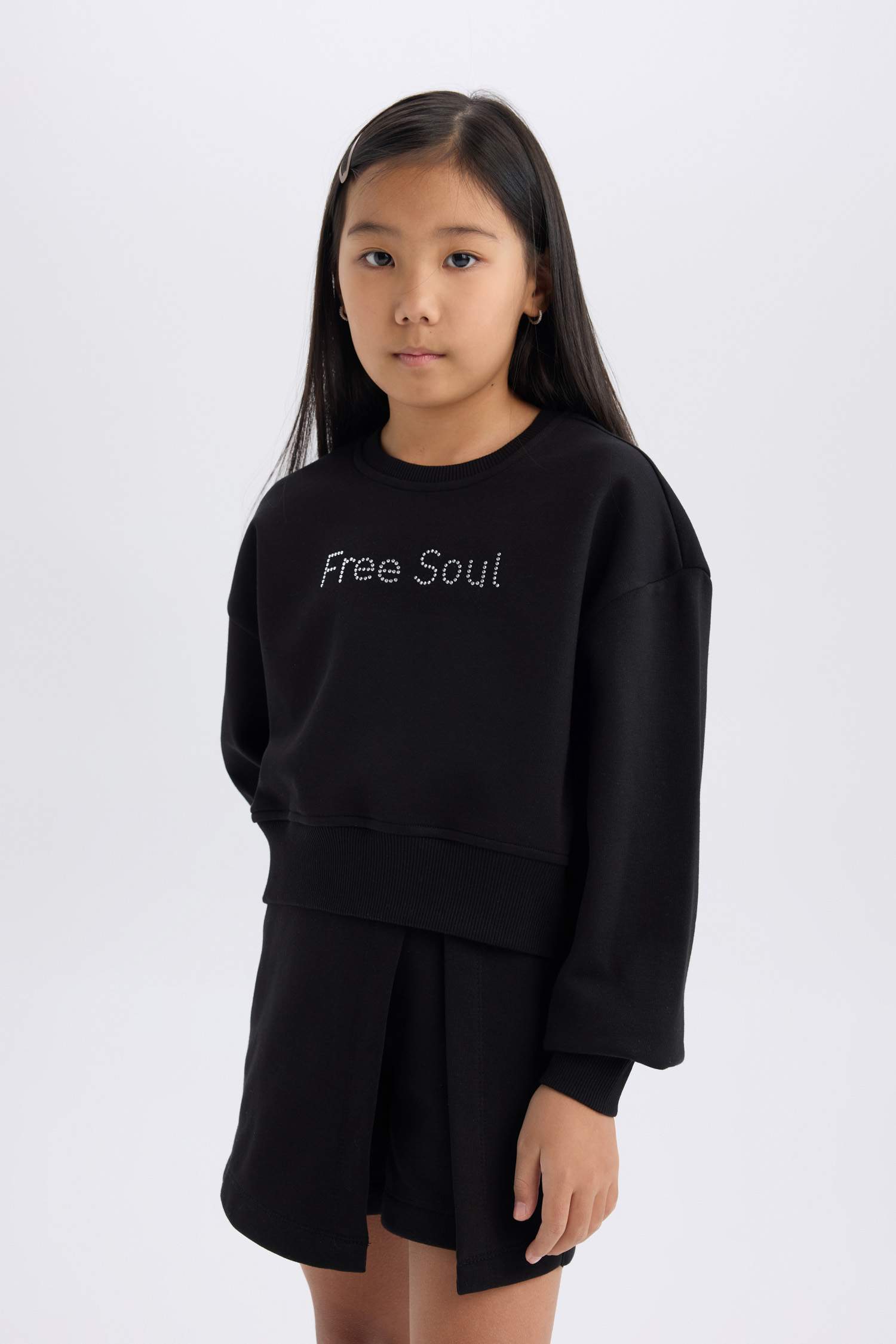 Girl Printed Sweatshirt Skirt 2 Piece Set