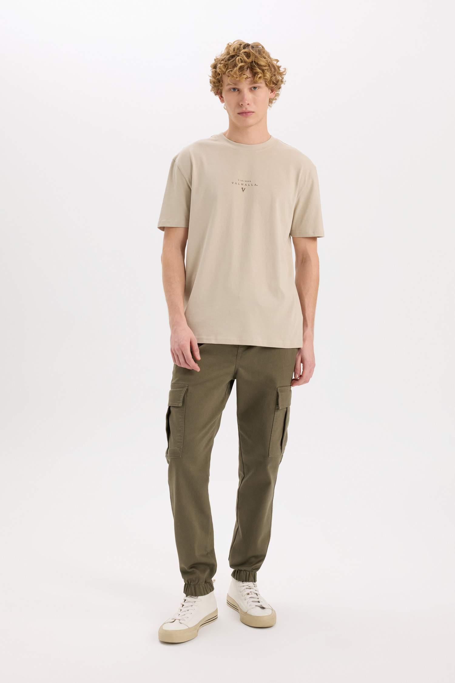 %100 Pamuk Vikings Valhalla Regular Fit Bisiklet Yaka Kısa Kollu Tişört