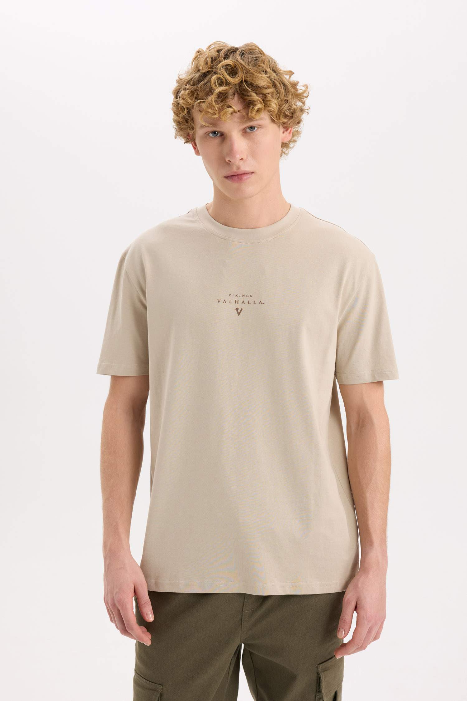 %100 Pamuk Vikings Valhalla Regular Fit Bisiklet Yaka Kısa Kollu Tişört
