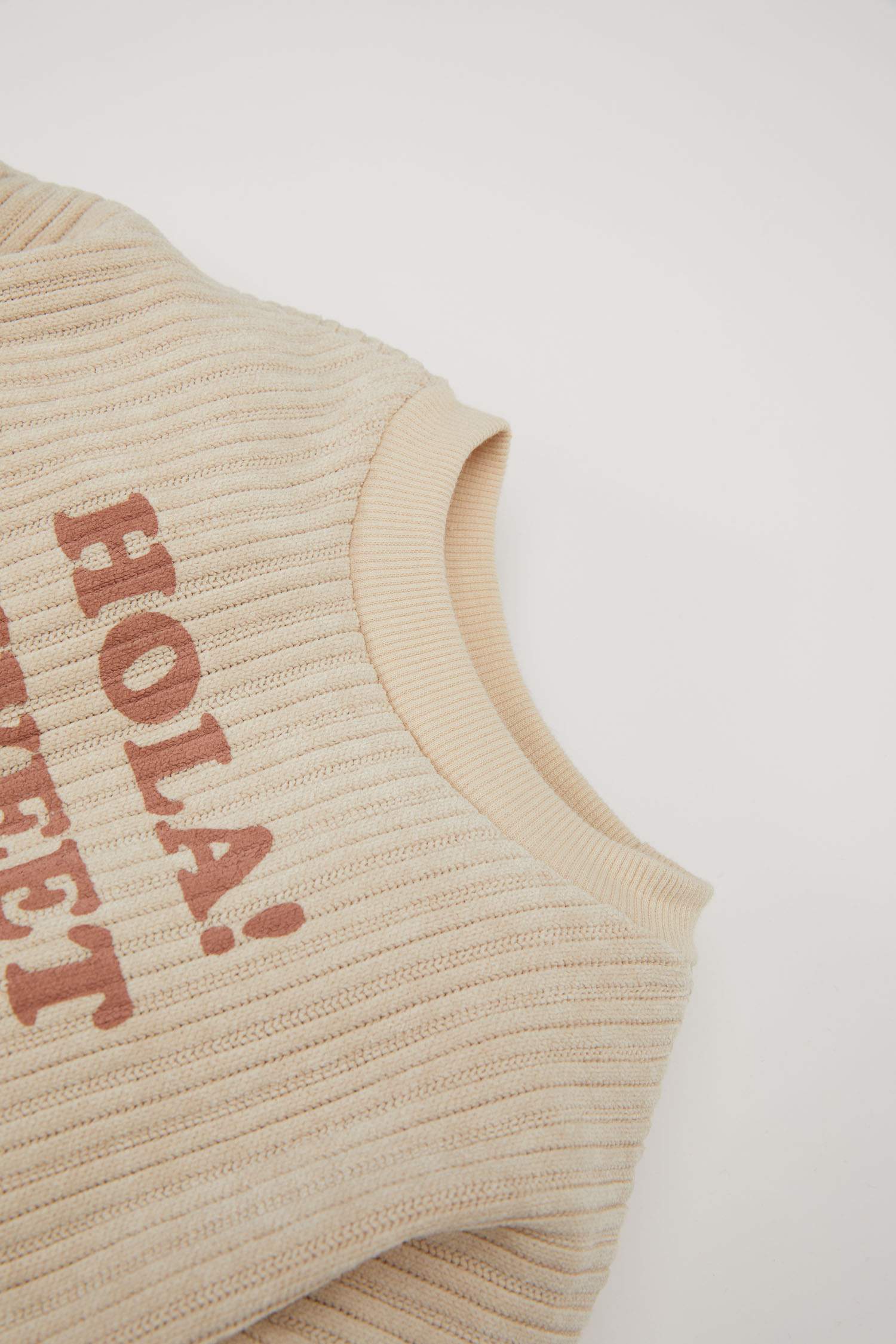 Kız Bebek 2'li Takım Fitilli Kadife Baskılı Sweatshirt Geniş Bol Paça Alt