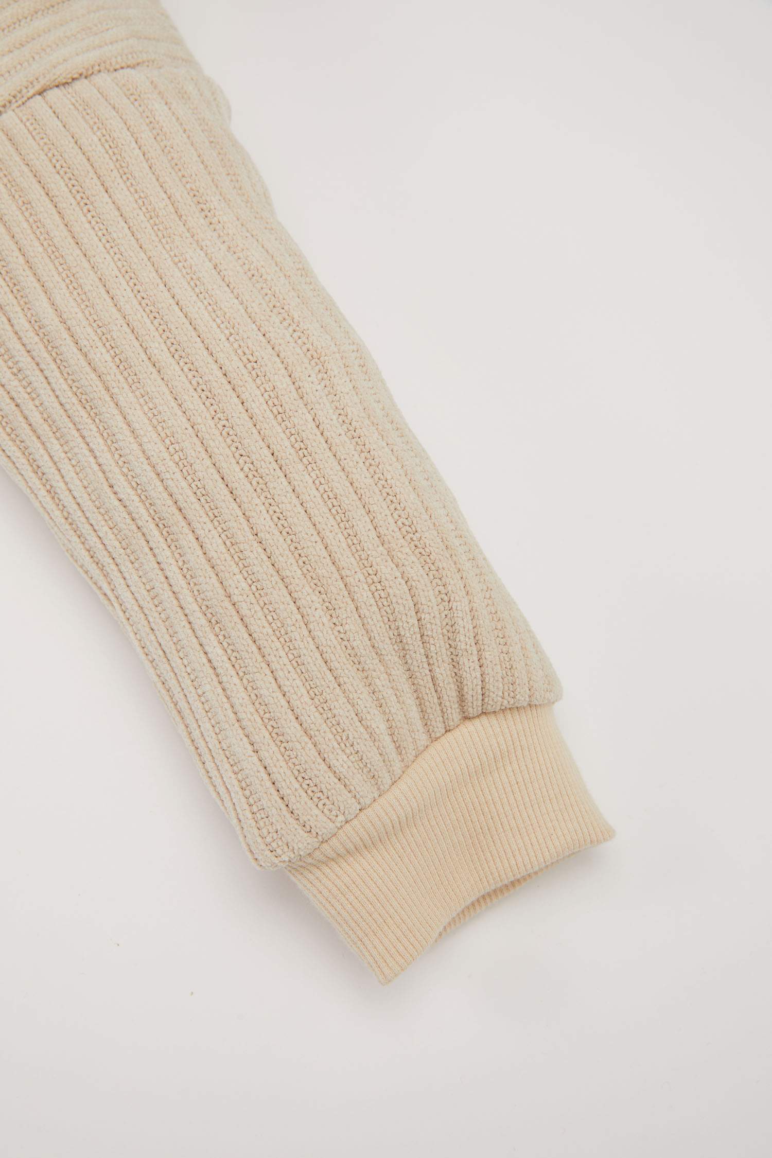 Kız Bebek 2'li Takım Fitilli Kadife Baskılı Sweatshirt Geniş Bol Paça Alt