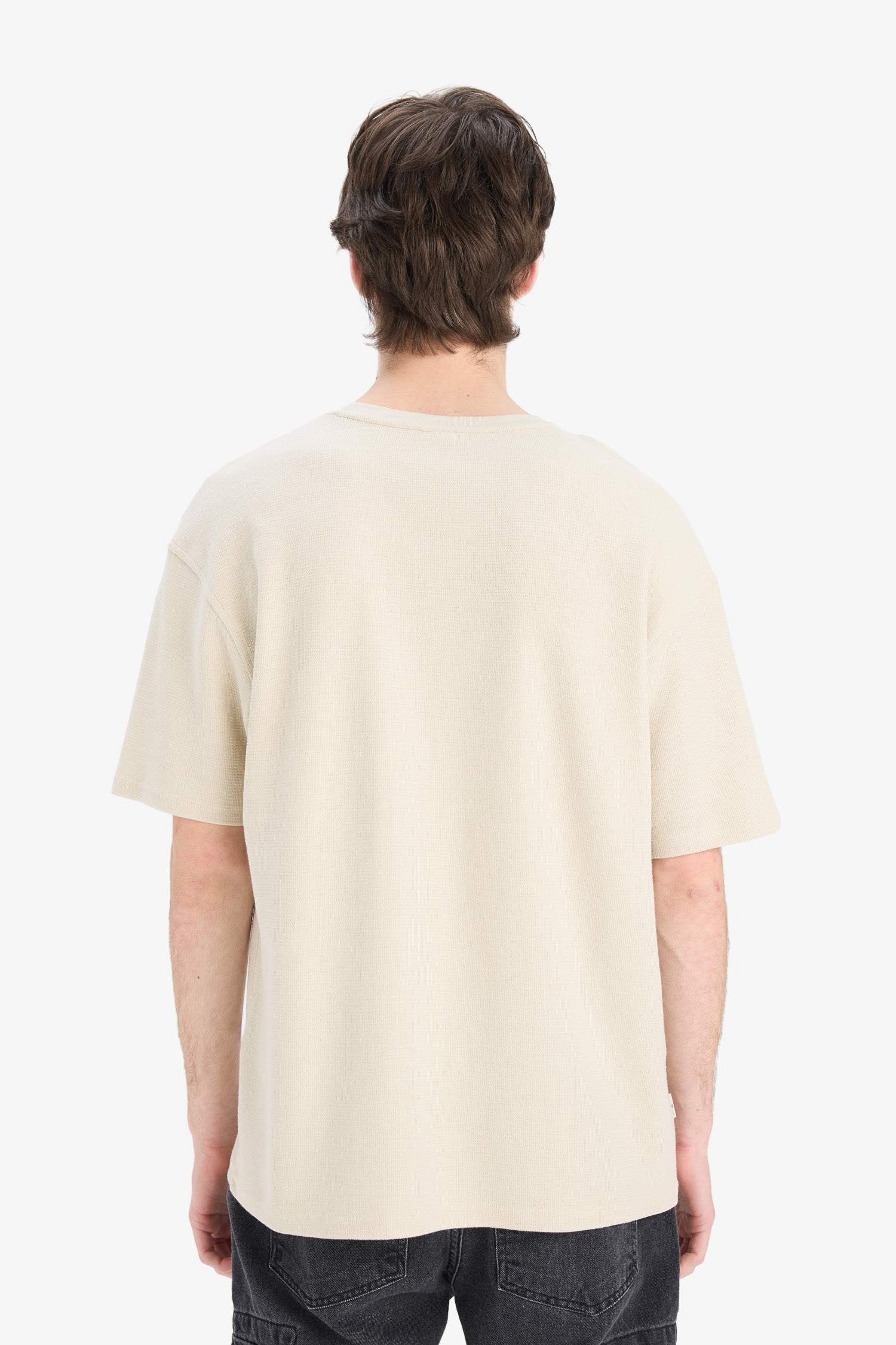 Boxy Fit Bisiklet Yaka Kısa Kollu Tişört