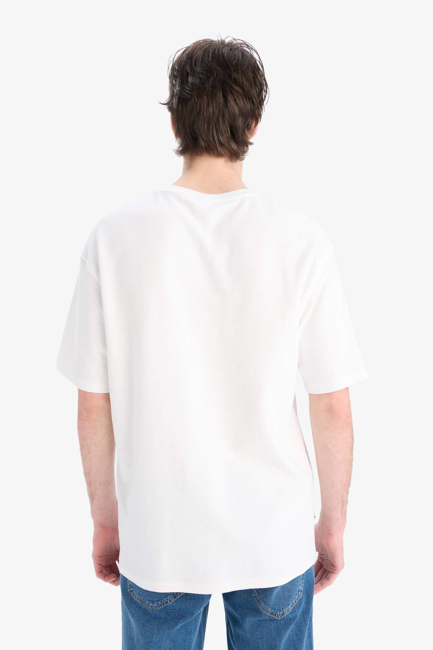 Boxy Fit Bisiklet Yaka Kısa Kollu Tişört