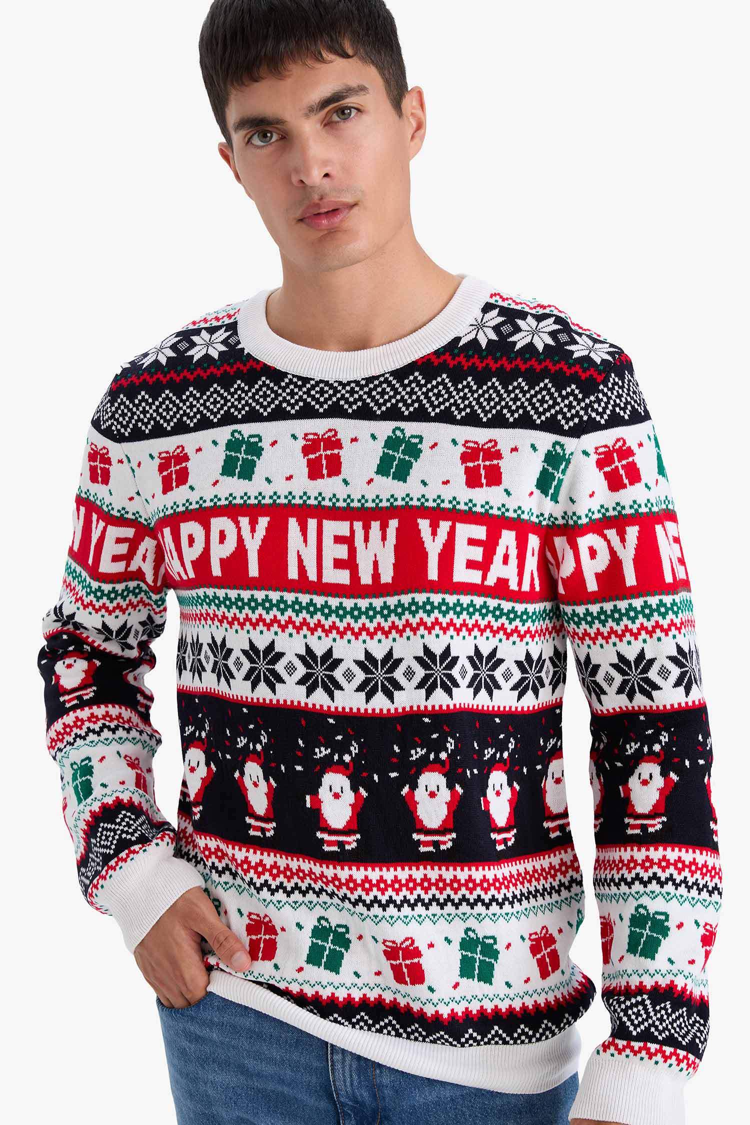 Standard Fit Crew Neck Knitwear Christmas Pullover