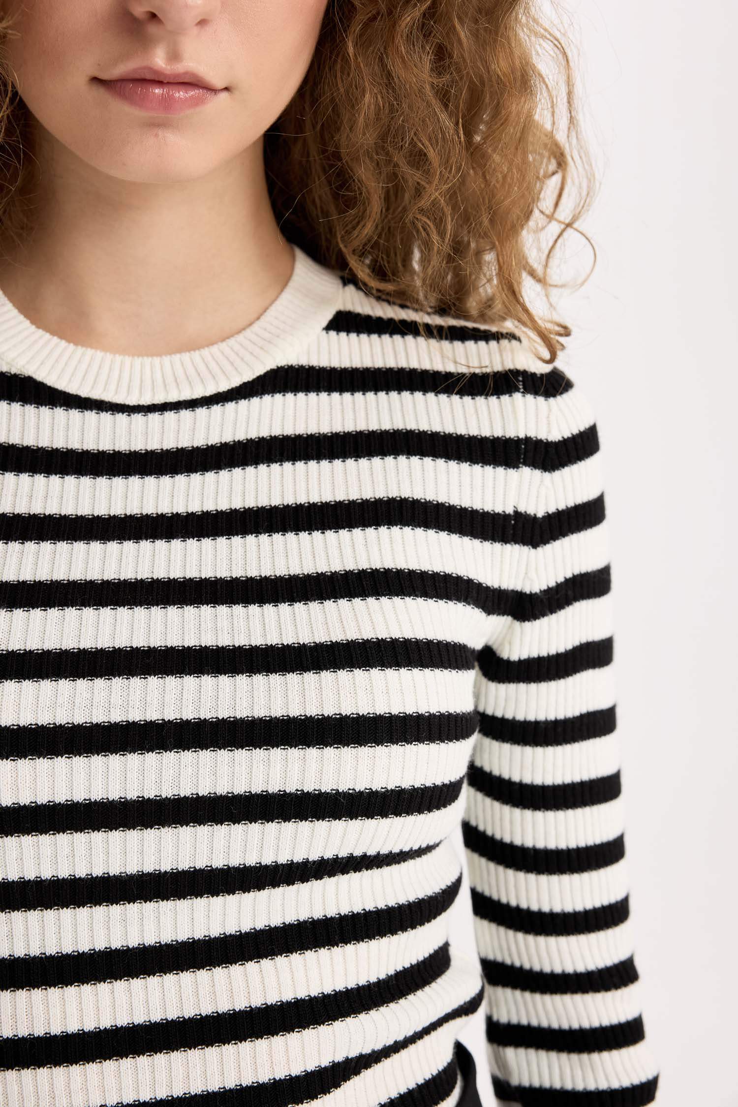 Fitted Bisiklet Yaka Ribana 2'li Triko Kazak