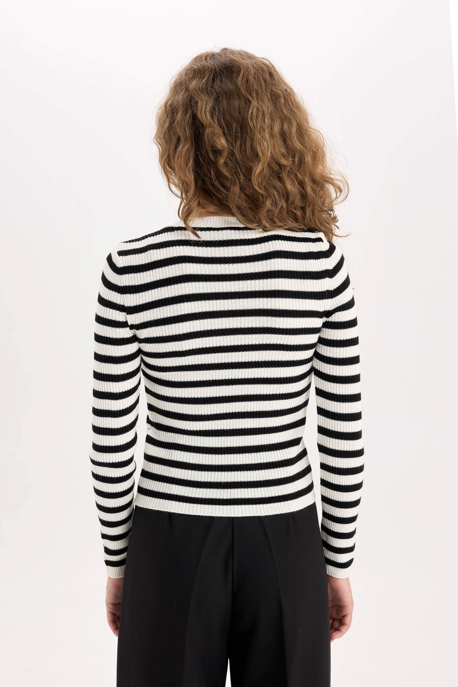 Fitted Bisiklet Yaka Ribana 2'li Triko Kazak