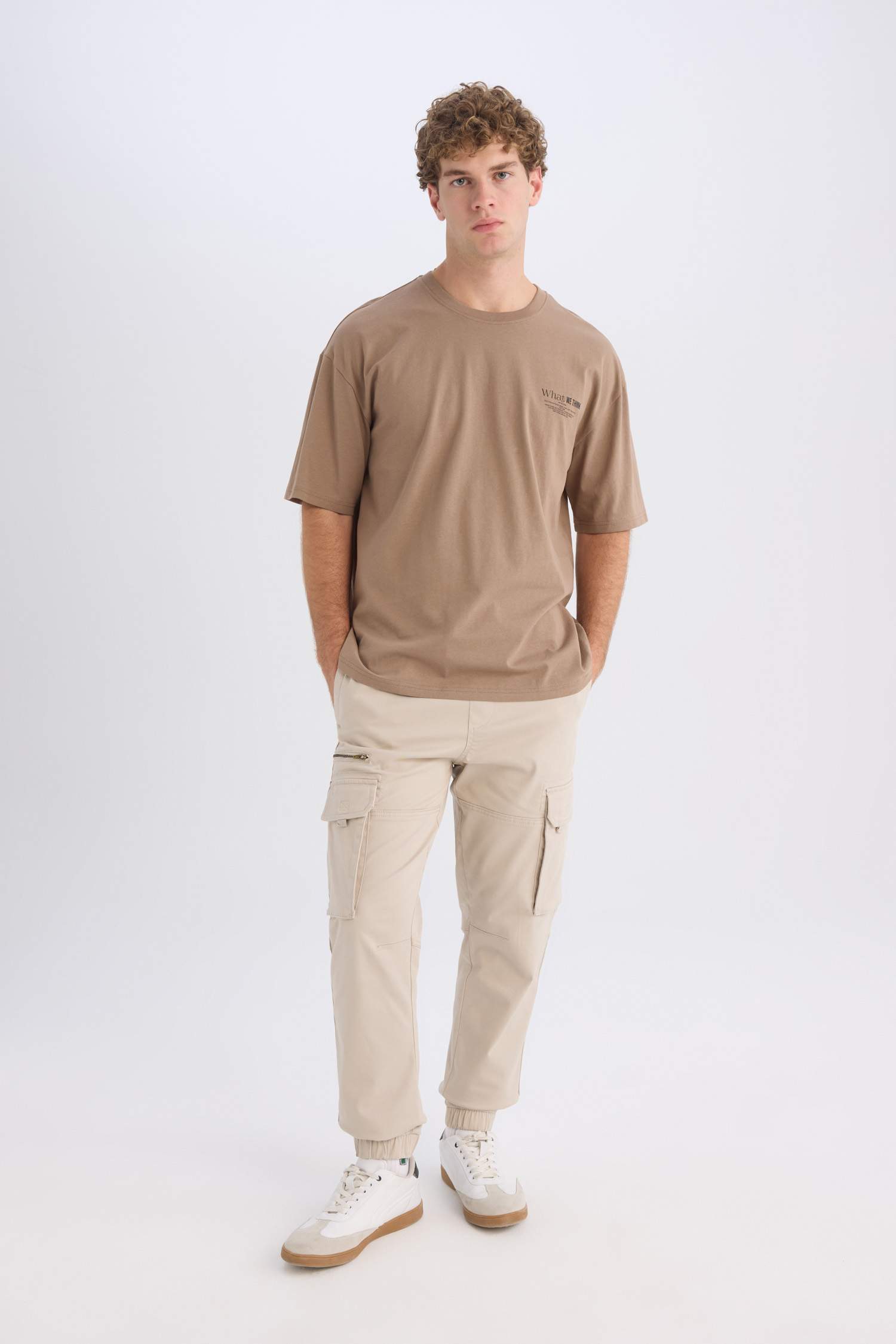 Oversize Fit Crew Neck Printed Short Sleeve T-Shirt