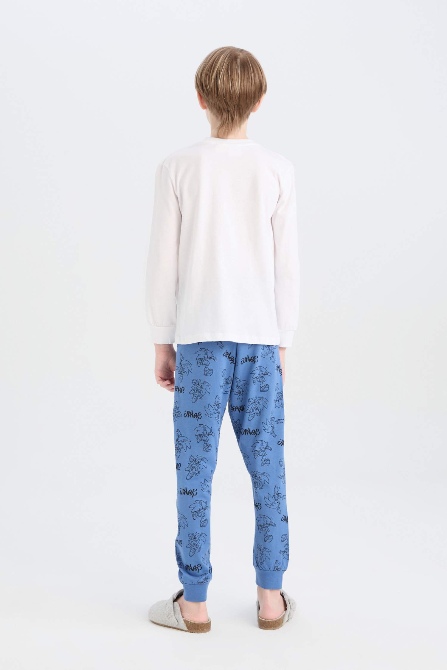 Erkek Çocuk Pijama Takımı Sonic the Hedgehog Uzun Kollu Tişört Uzun Alt